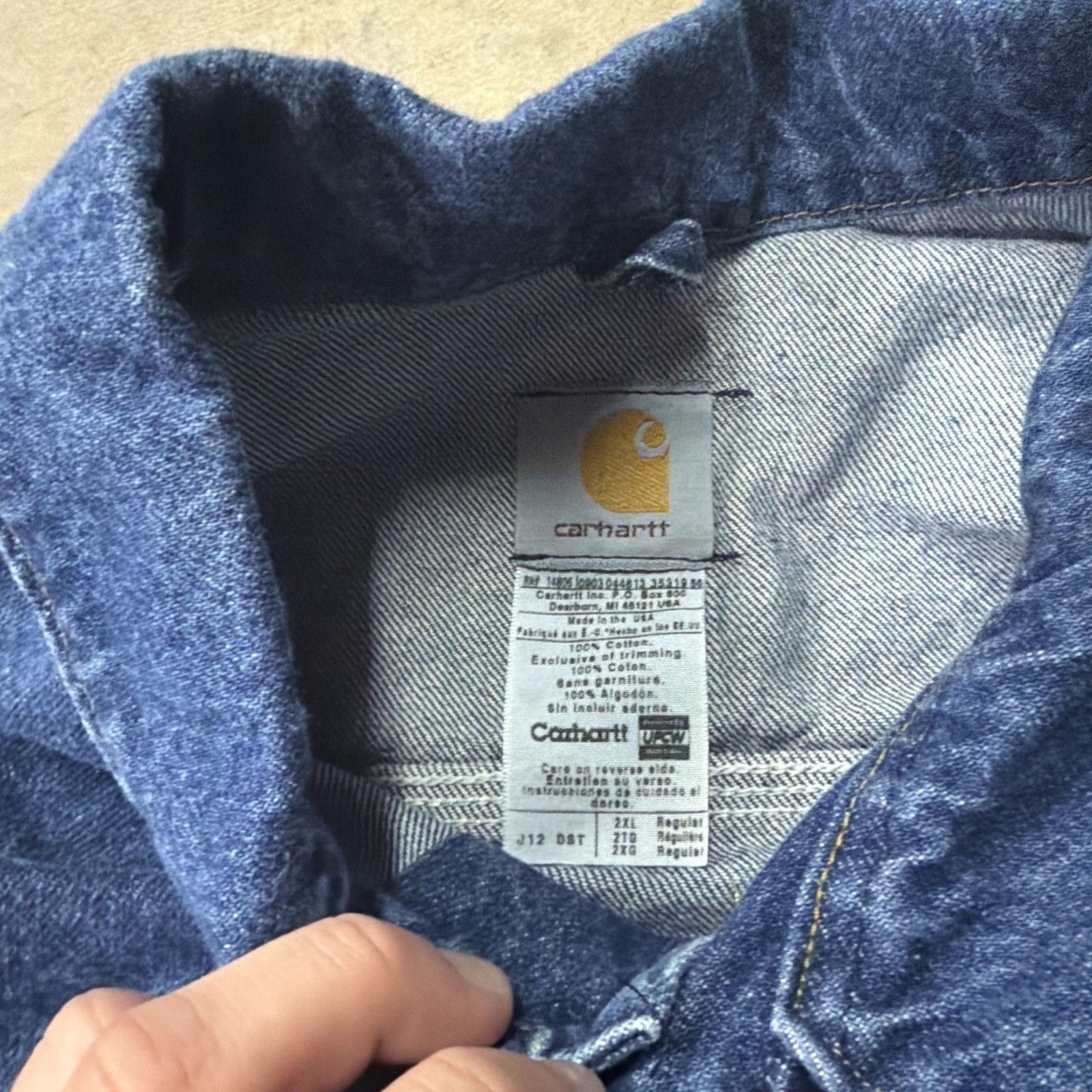 Carhartt Vintage Carhartt Denim Jacket USA Made J12DST Trucker Size US XL / EU 56 / 4 - 4 Thumbnail