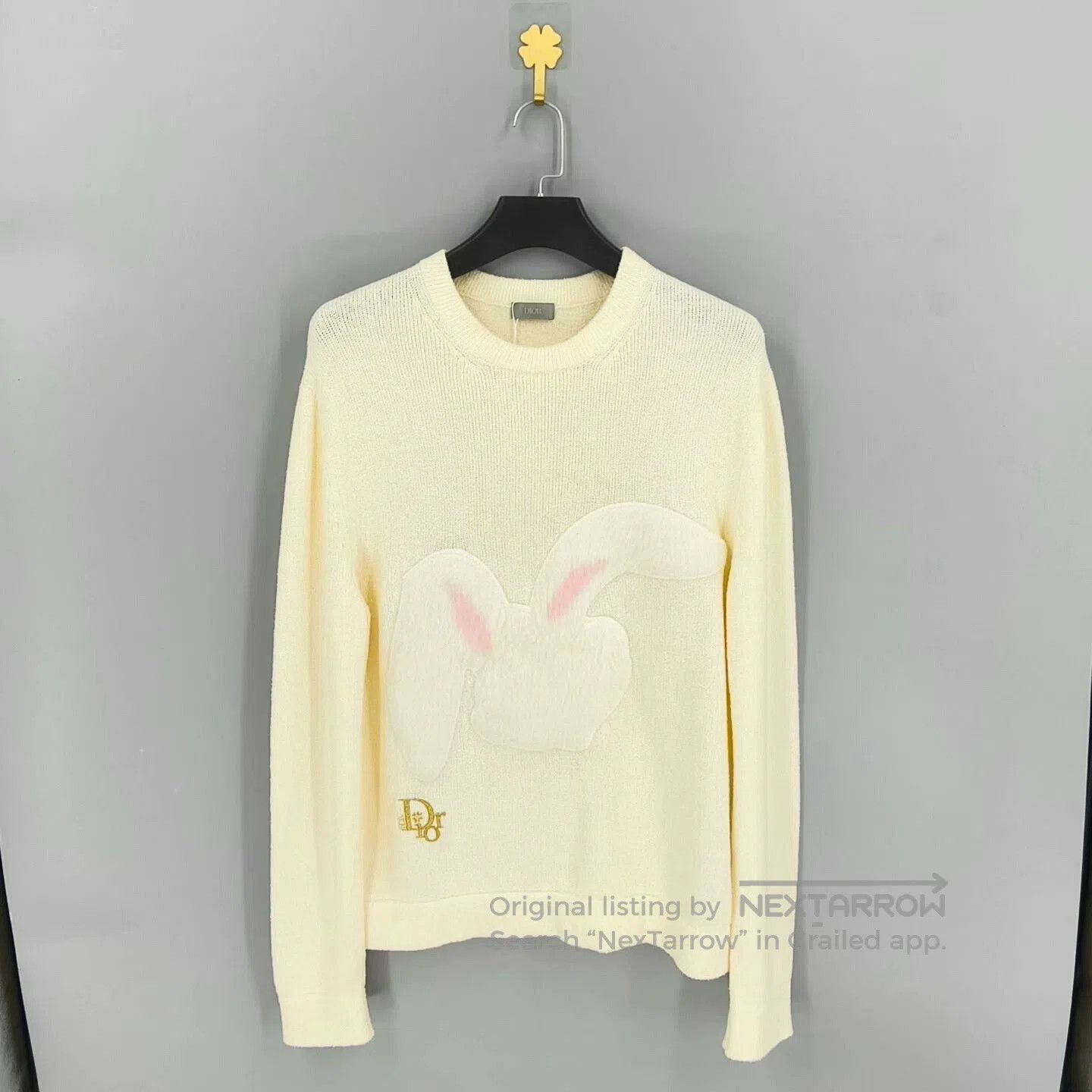Dior dior rabbit embroidered round neck knit sweater. Size US S / EU 44-46 / 1 - 1 Thumbnail