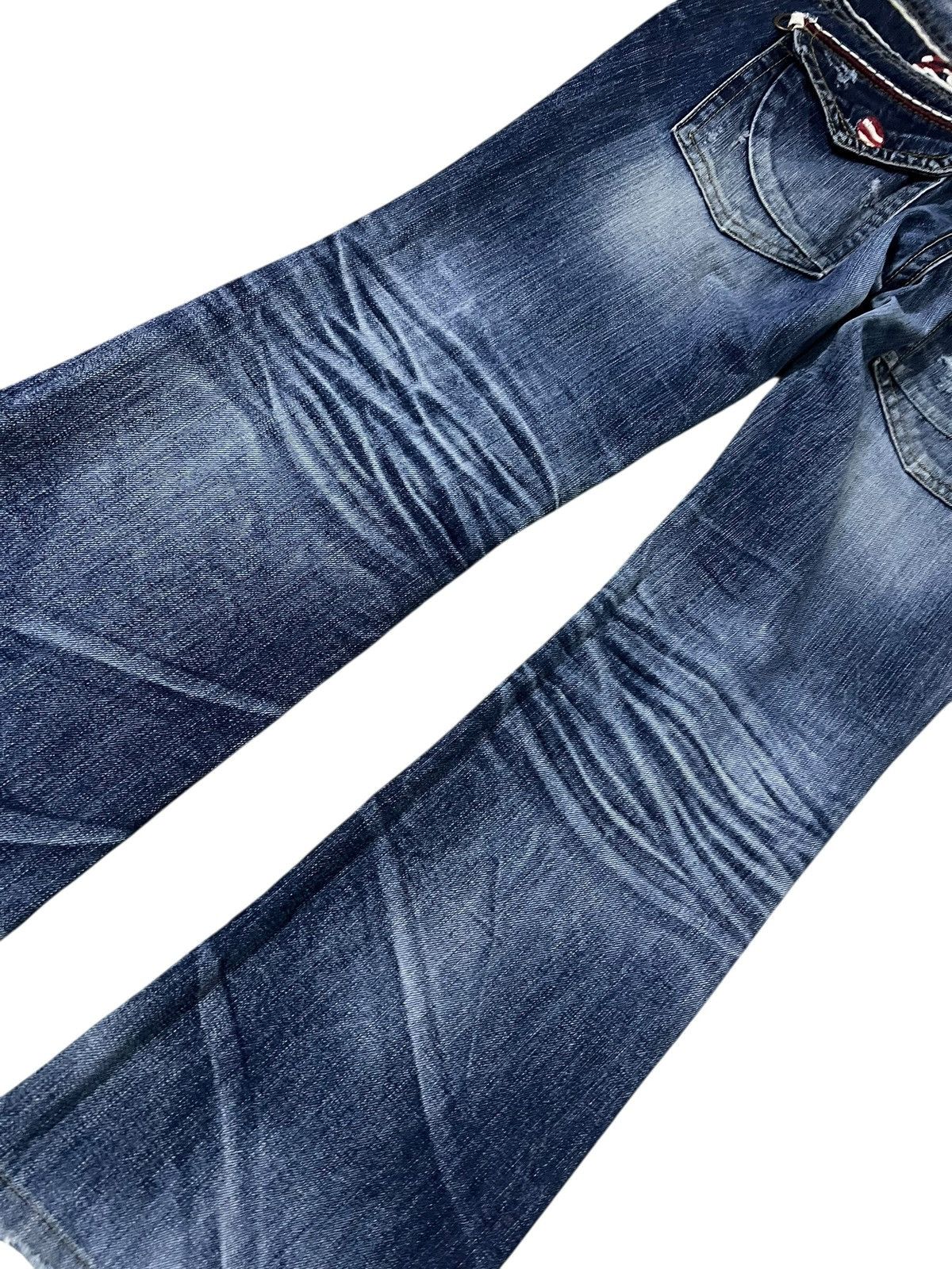 Japanese Brand Flare Jean Lolita Distress Mud Wash Jean Size US 31 - 11 Thumbnail