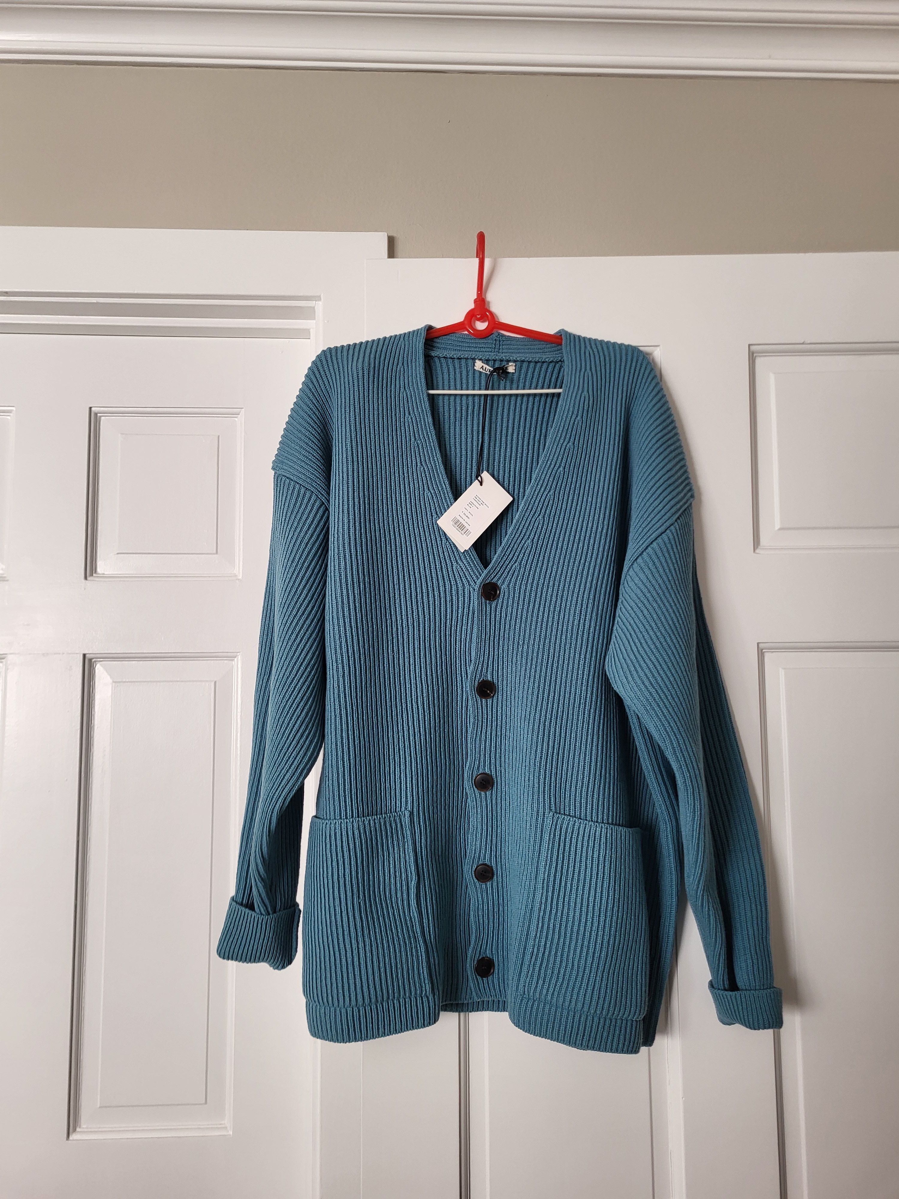 SUPER FINE WOOL RIB KNIT BIG CARDIGAN
