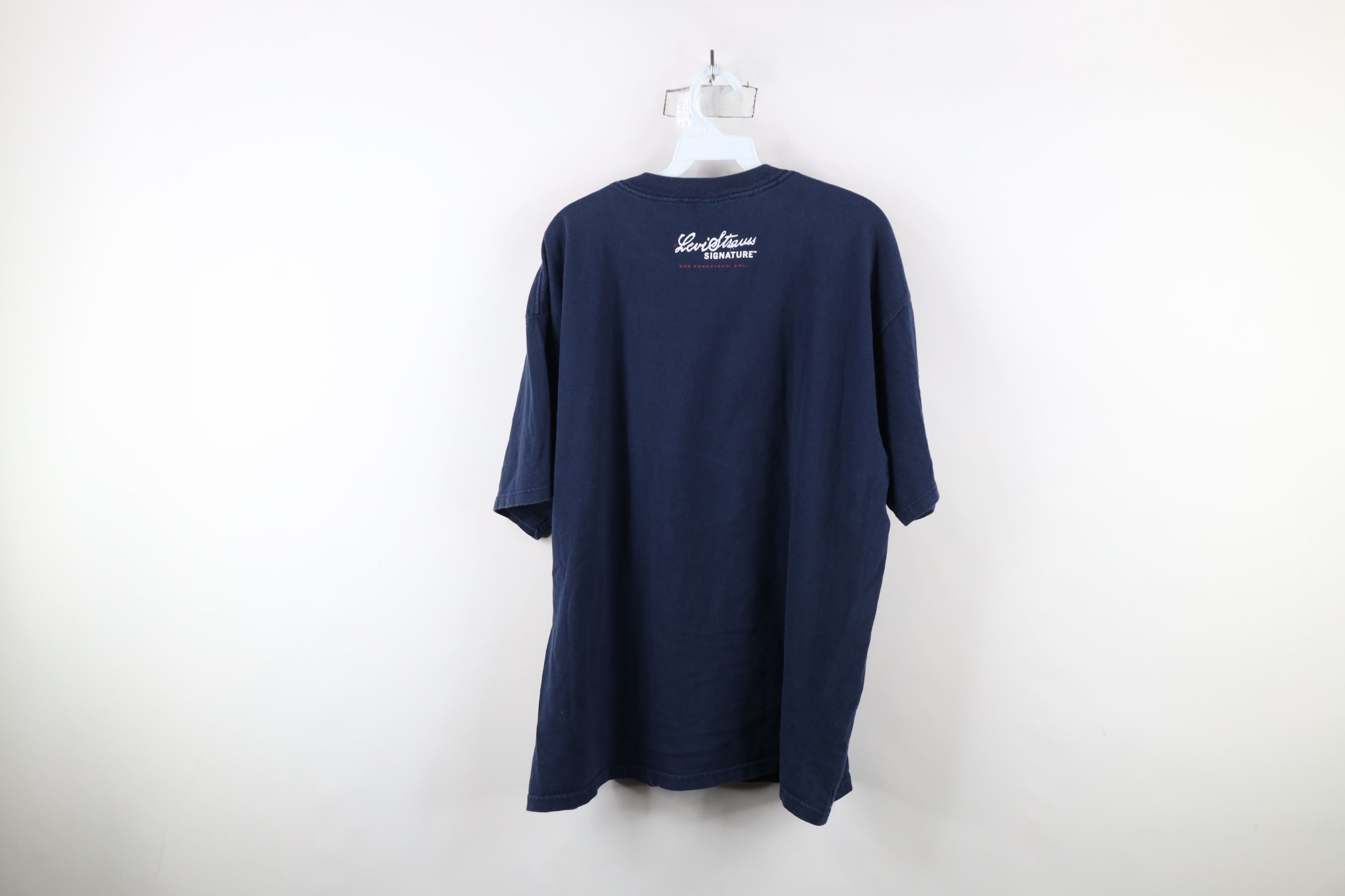 Levi's × Vintage Vintage Y2K Levis Script Short Sleeve T-Shirt Navy Blue Size US XL / EU 56 / 4 - 10 Thumbnail