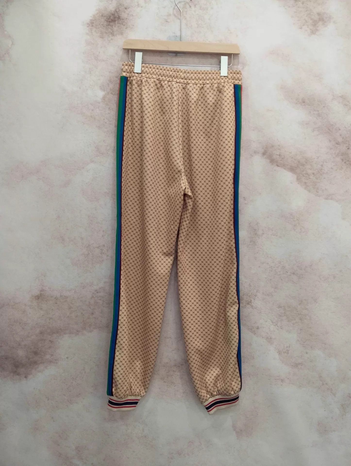 Gucci Beige Patterned Casual Pants with Side Stripes Size US 34 / EU 50 - 2 Thumbnail