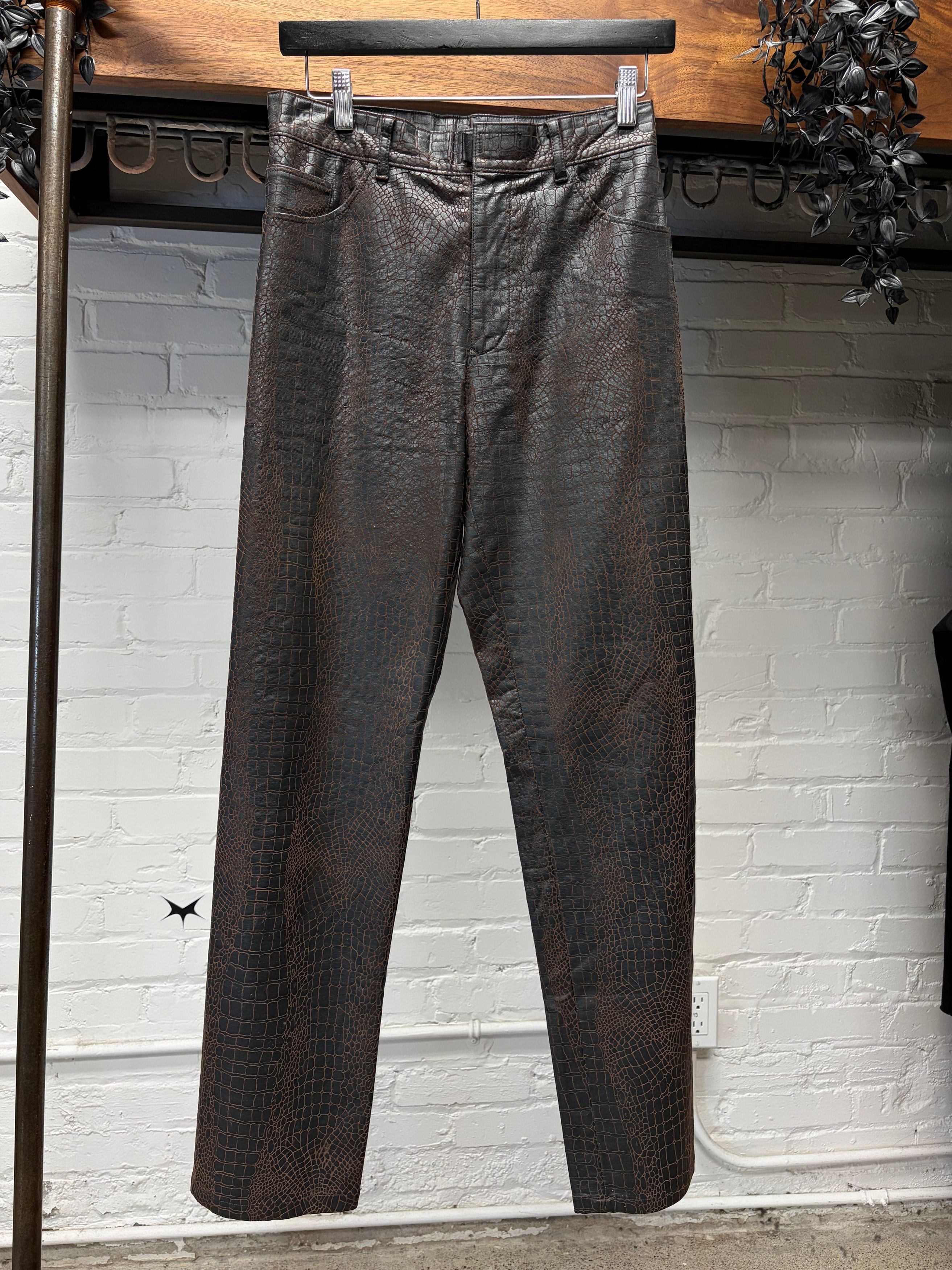 Jean Paul Gaultier Jean Paul Gaultier Homme Crocodile Embossed Leather Pants Size US 32 / EU 48 - 1 Thumbnail