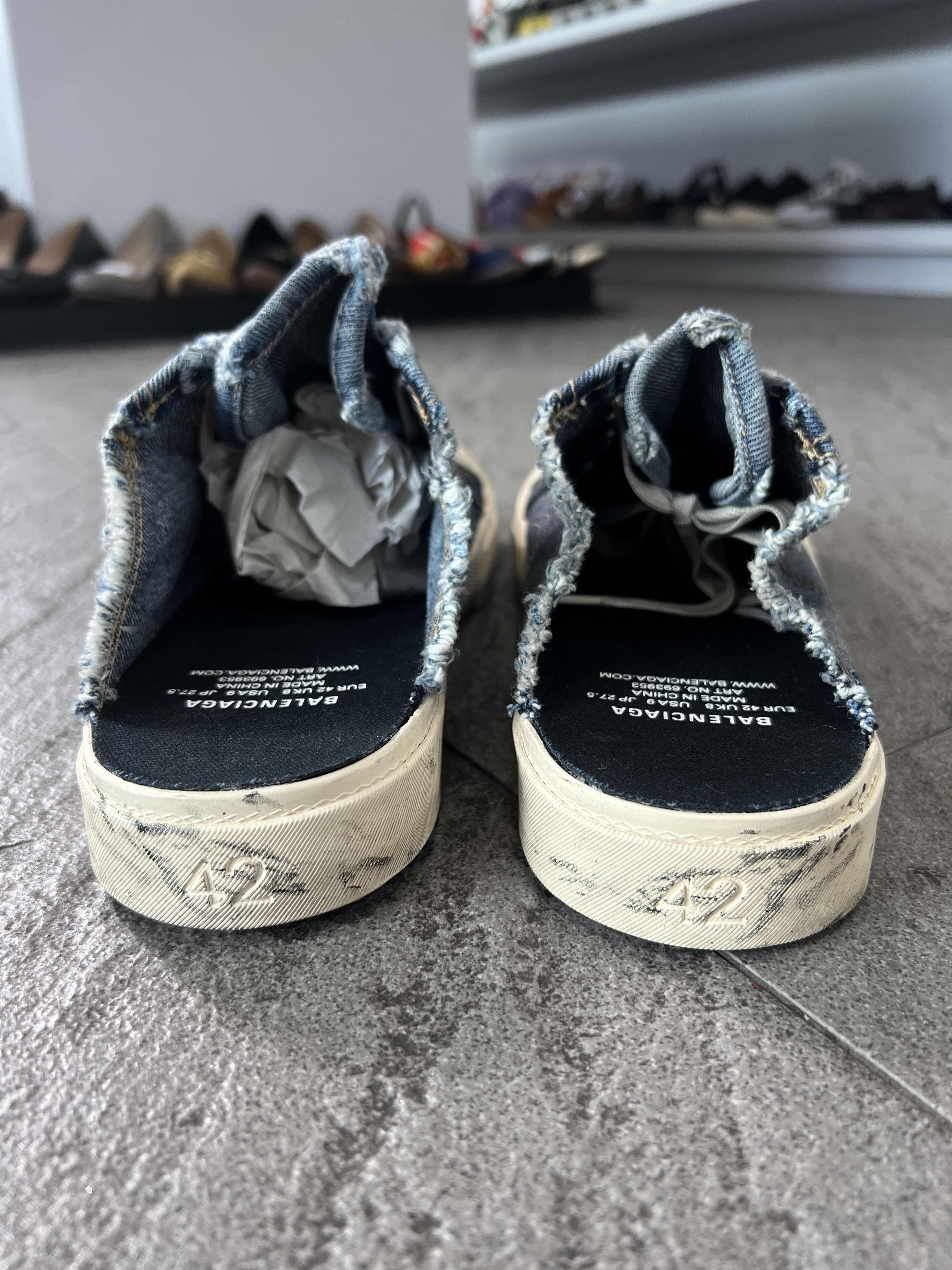 Balenciaga Balenciaga Paris Mule Denim Sneakers Distressed EU42 Size US 9 / EU 42 - 4 Thumbnail