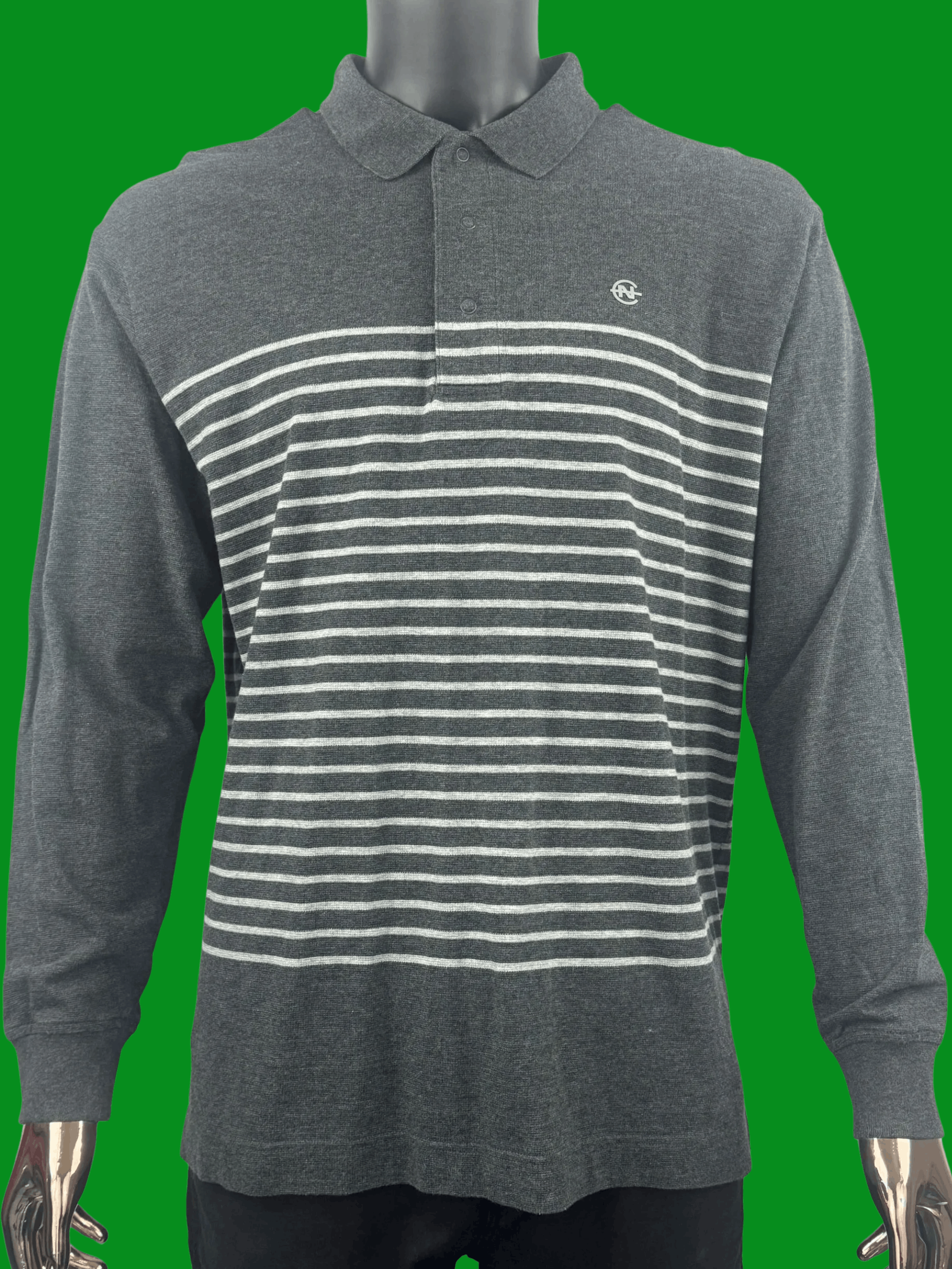Nautica VTG Nautica Competition Gray & White Long Sleeve Rugby Size US M / EU 48-50 / 2 - 2 Thumbnail