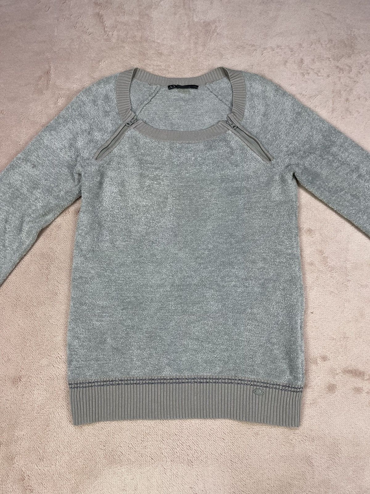 Armani Exchange A|X Armani Exchange Fluffy Soft Zip Crewneck Sweater Size M / US 6-8 / IT 42-44 - 2 Thumbnail