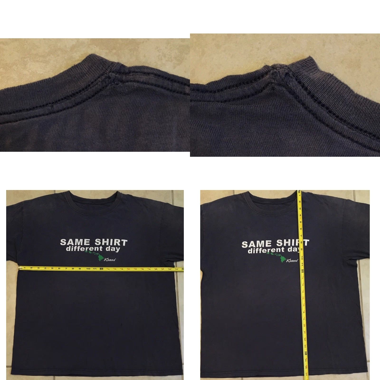 Vintage VINTAGE Kauai Same Shirt Different Day Faded Shirt M Funny Saying Surf Grunge Y2K 90s Mens T-Shirt Blue Hoodie? Size US M / EU 48-50 / 2 - 10 Thumbnail