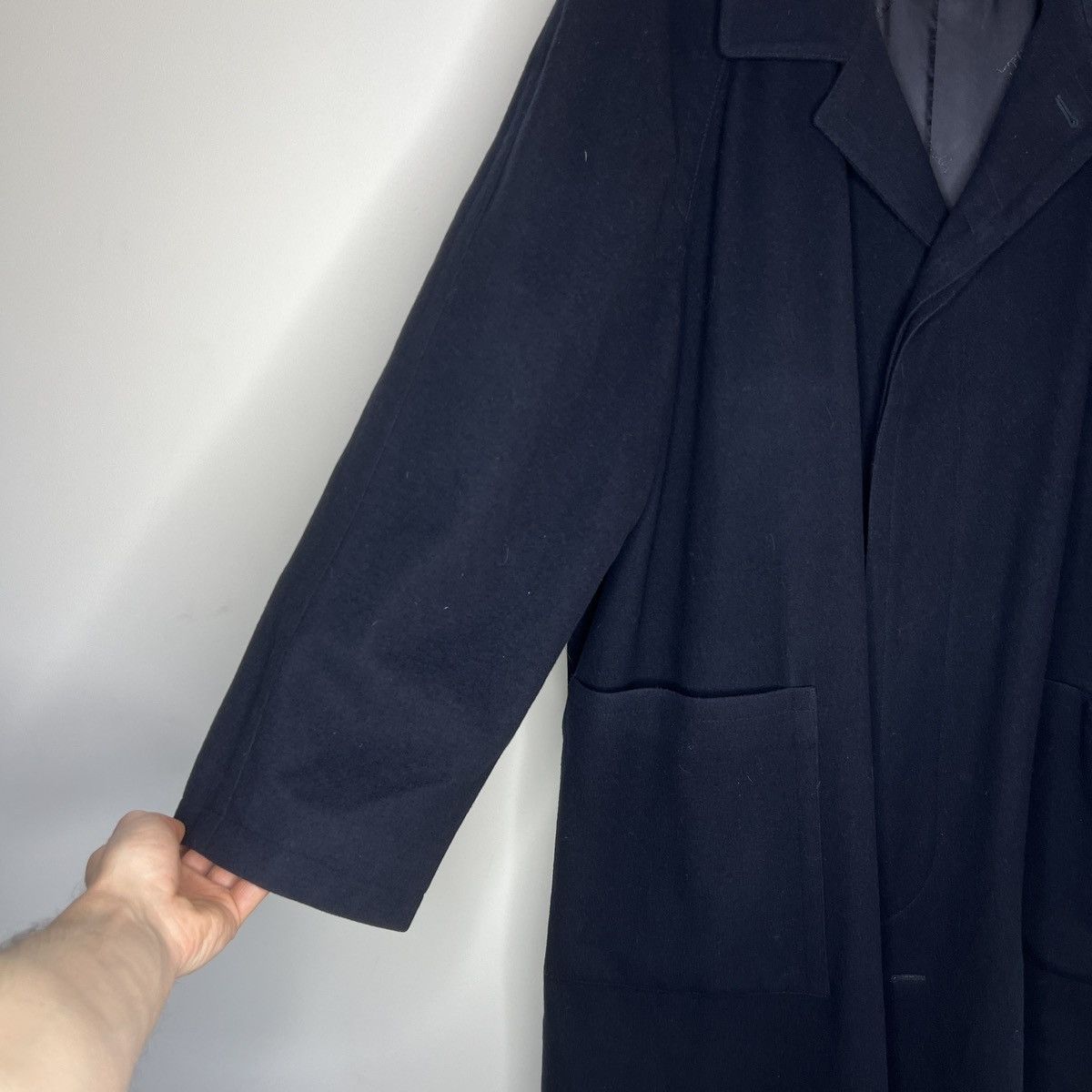 Pierre Cardin × Vintage Vintage Pierre Cardin Wool Cashmere Navy Long Coat Size US L / EU 52-54 / 3 - 7 Thumbnail
