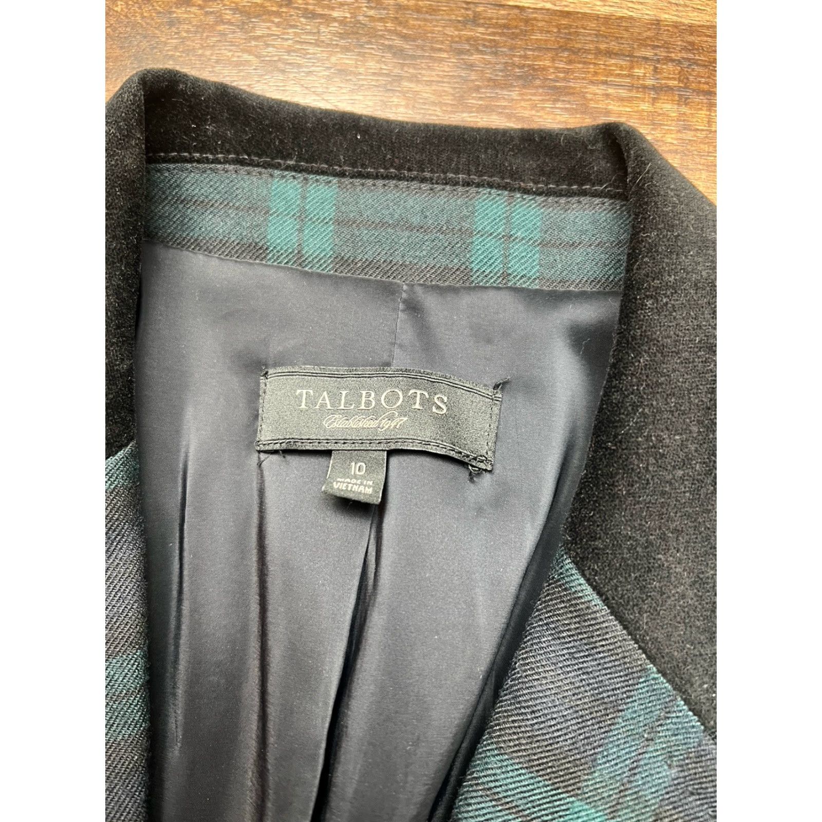 Talbots VINTAGE Talbots 1 Button Black Watch Tartan Plaid Wool Blazer Womens Size 10 Size L / US 10 / IT 46 - 4 Thumbnail
