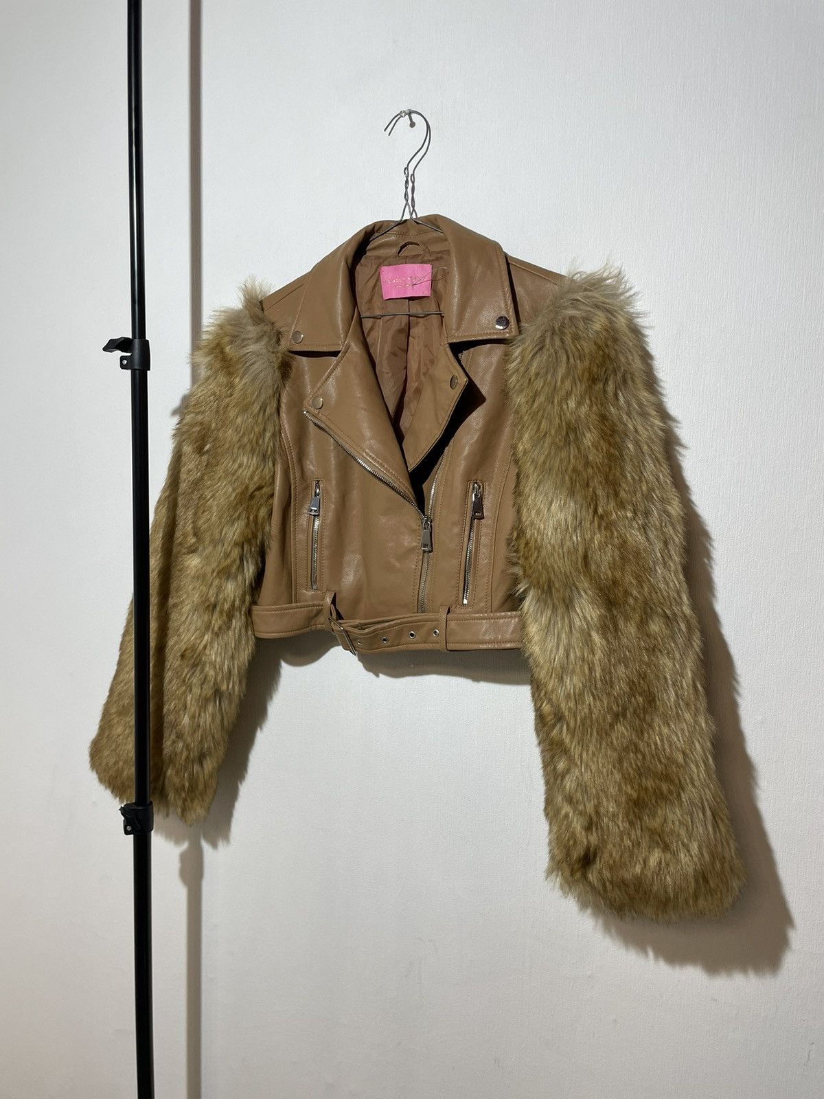 Vintage AZALEA WANG NOLLIE FAUX FUR ARMS MOTO JACKET Size M / US 6-8 / IT 42-44 - 1 Thumbnail