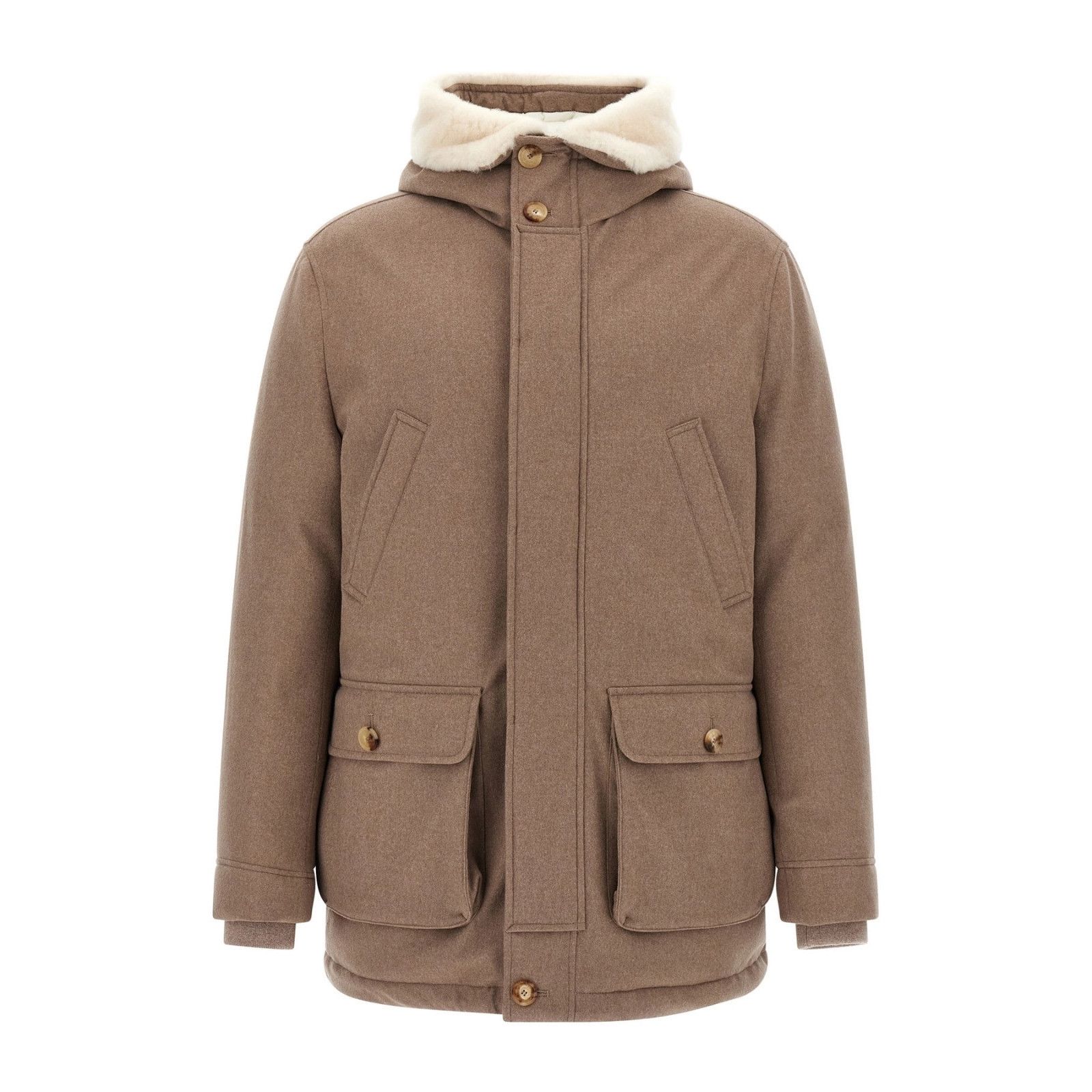 Brunello Cucinelli BRUNELLO CUCINELLI Beige Wool Down Jacket New & Authentic (M Size US XL / EU 56 / 4 - 1 Thumbnail