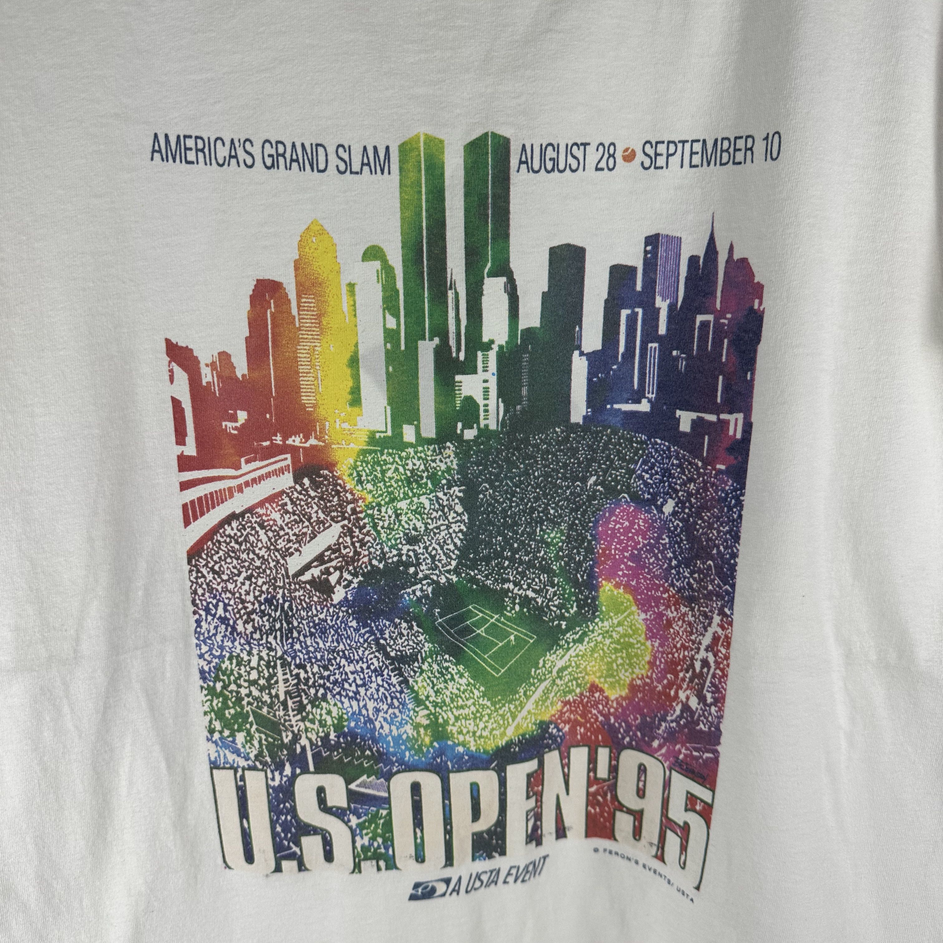 Vintage 1995 US Open Tennis Championship Single Stitch T-shirt Size US M / EU 48-50 / 2 - 2 Thumbnail