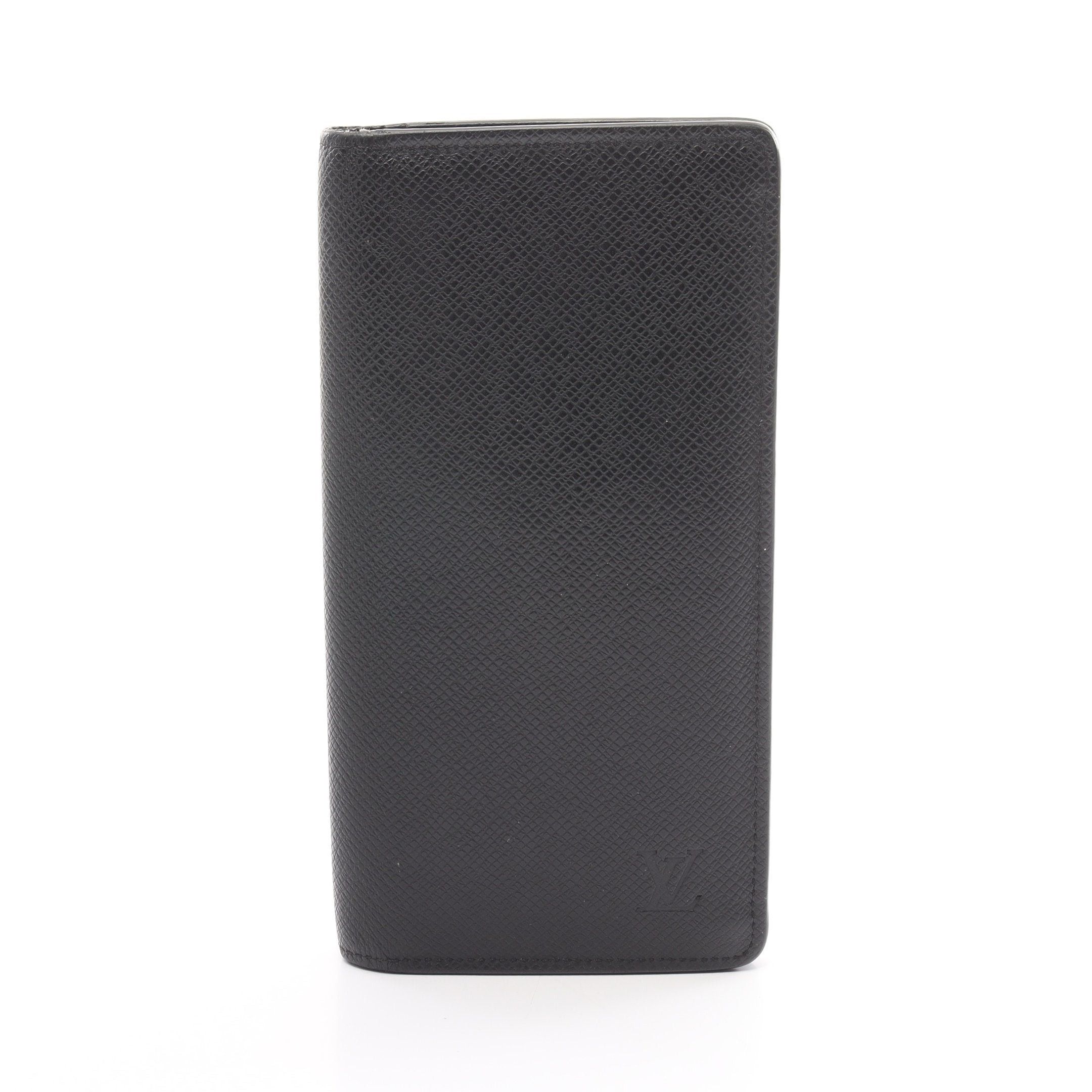 image of Louis Vuitton Portefeuil Brother Taiga Ardoise Bi-Fold Long Wallet Leather Black, Men's