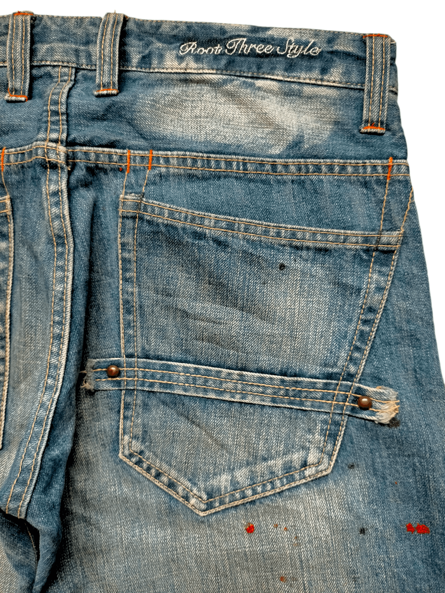 Hysteric Glamour × Japanese Brand Flare Jeans Root Three Acid Wash Painted Boot cut denim Size US 32 / EU 48 - 11 Thumbnail
