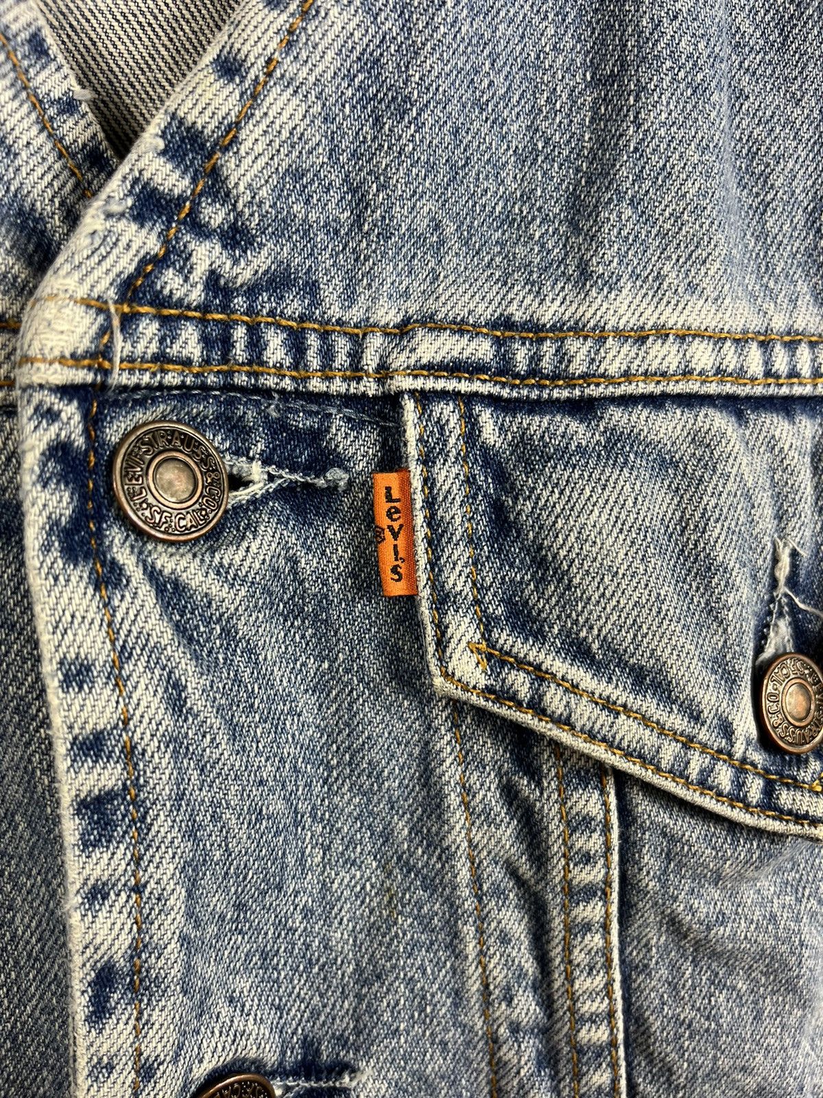 Levi's × Levi's Vintage Clothing × Vintage Vintage 80s Levi’s denim vest jacket sleeveless orange tab Size US L / EU 52-54 / 3 - 10 Thumbnail