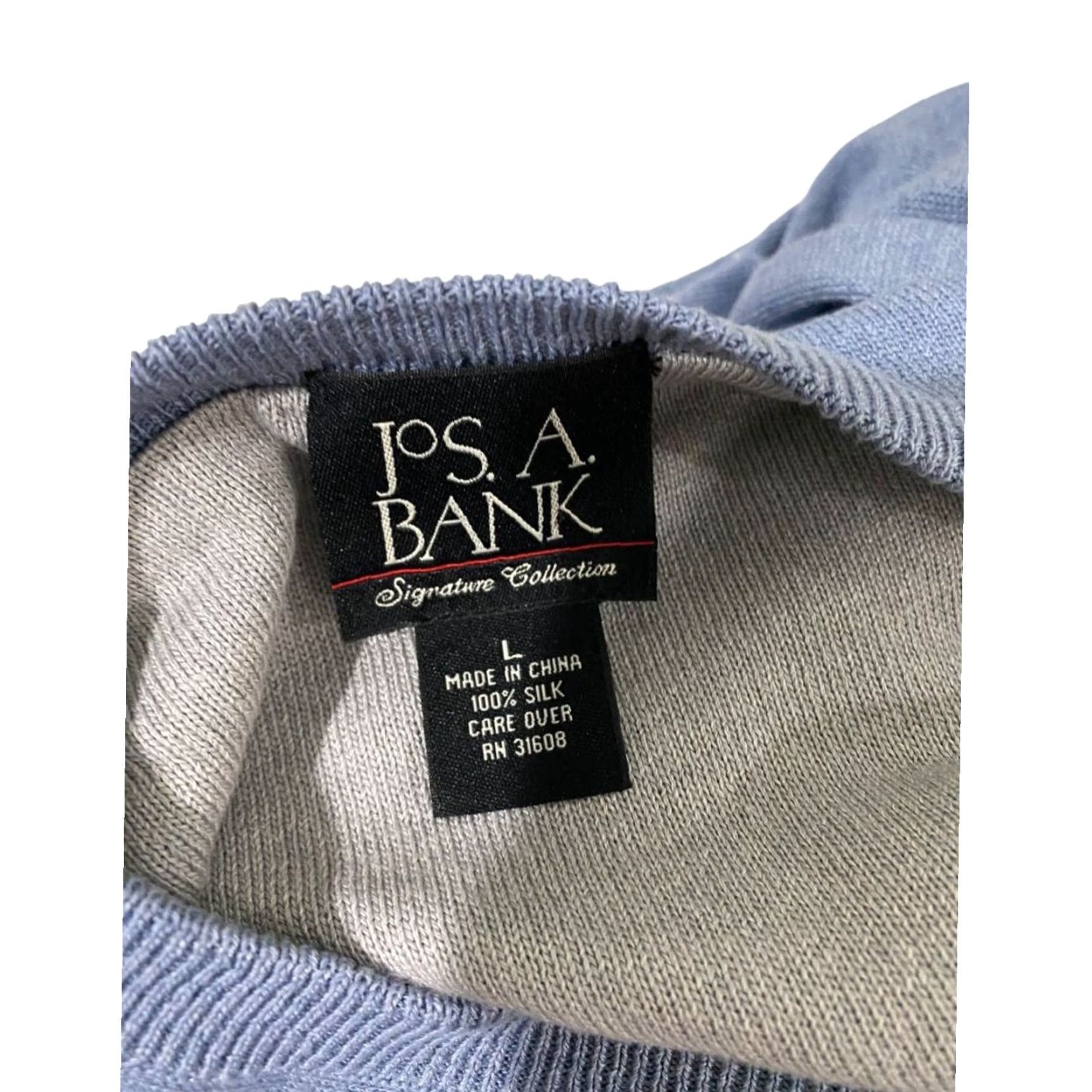 Vintage Jos A Bank Signature Collection Mens Silk Sweater Size Large Blue Pullover Size L / US 10 / IT 46 - 5 Thumbnail