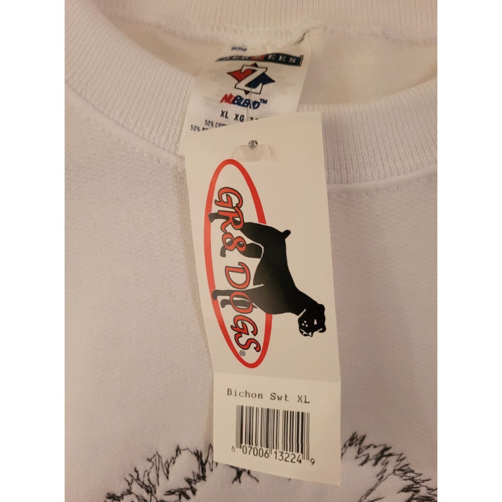 Jerzees VINTAGE Jerzees Sweatshirt Unisex Adults XL White Bichon Frise Dog Graphic Print Crewneck Pullover NWT NEW GR8 Dogs Size US XL / EU 56 / 4 - 3 Thumbnail