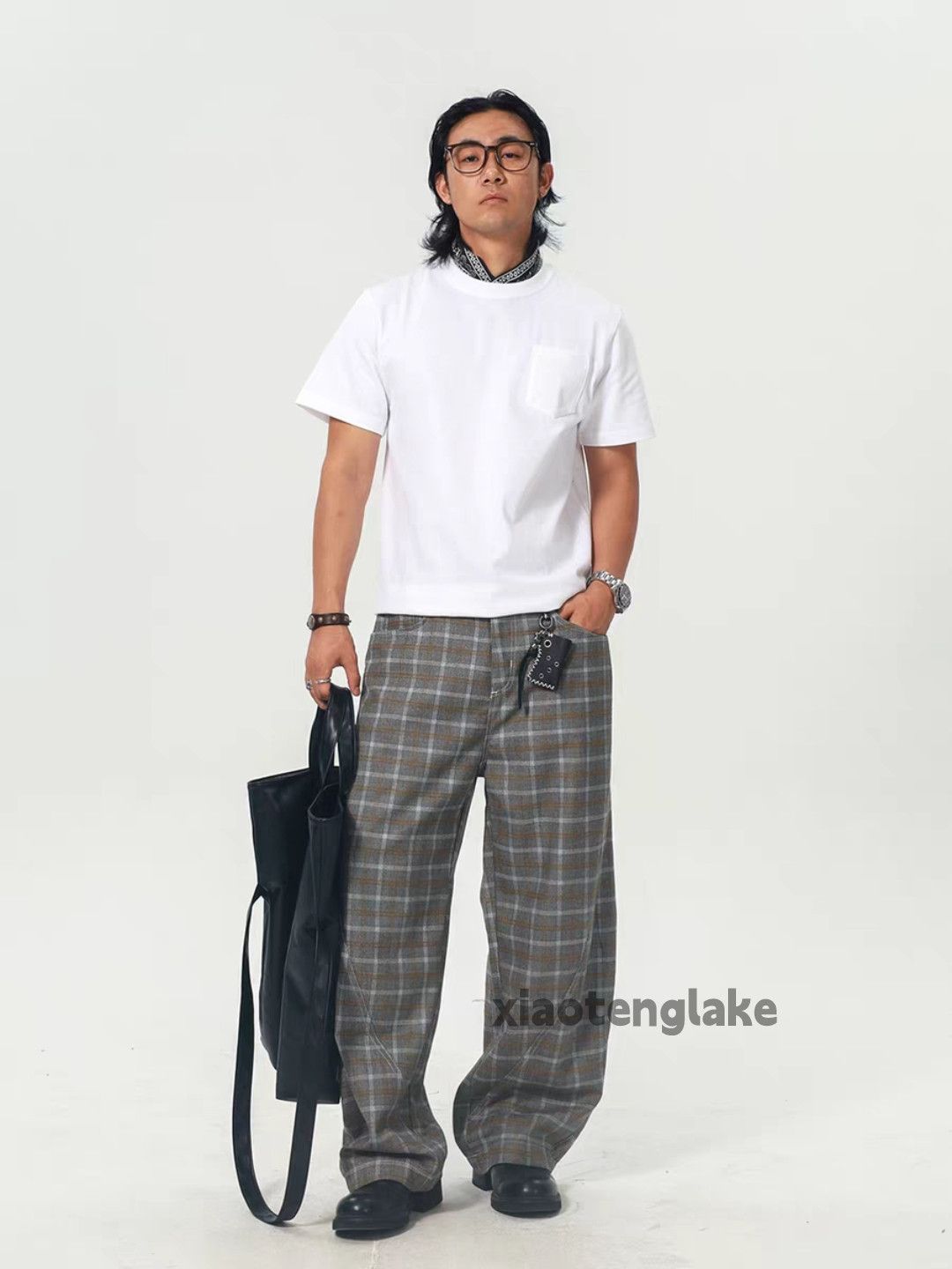 Vintage Unisex plaid loose baggy yuppie y2k retro pants Size US 36 / EU 52 - 3 Thumbnail