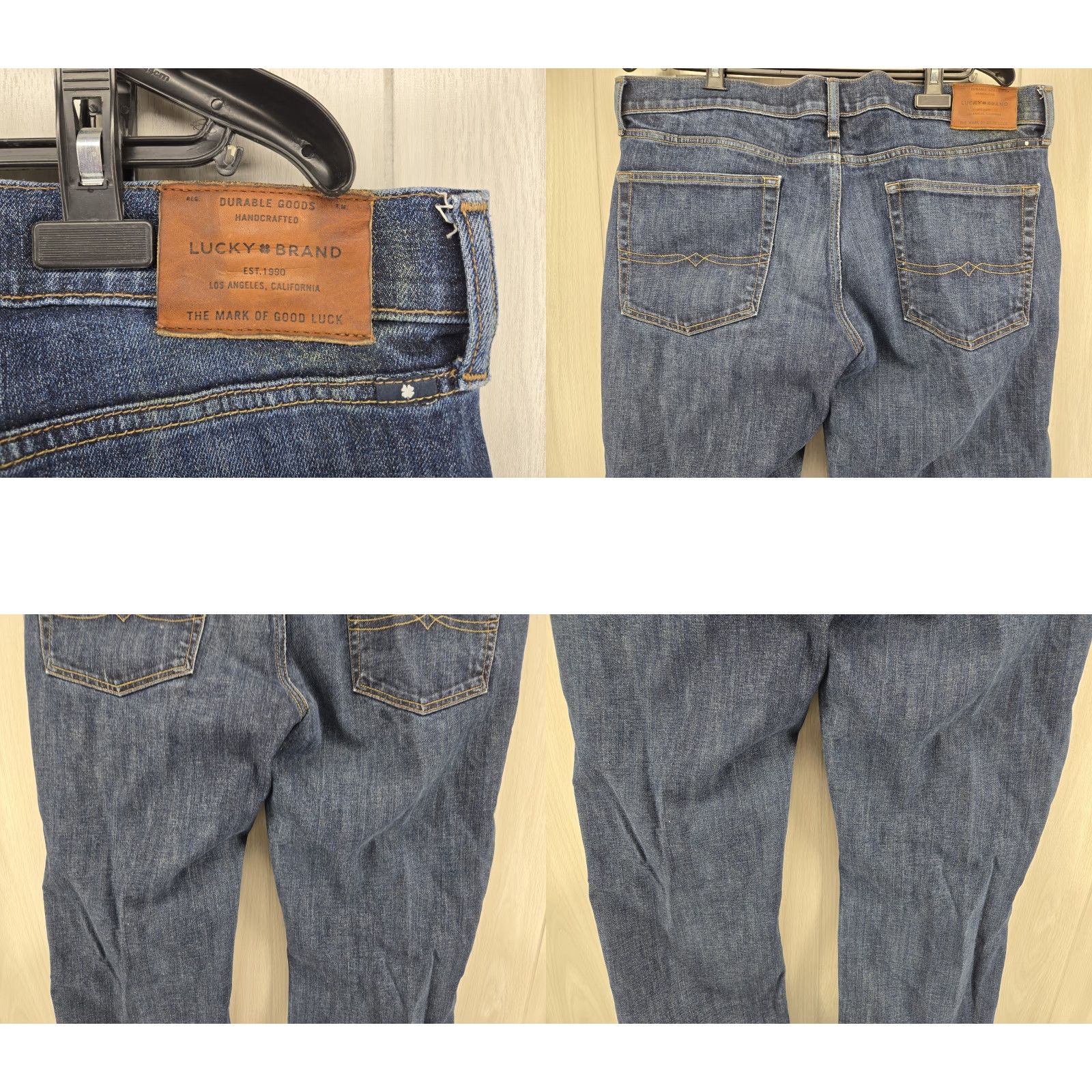 Lucky Brand Lucky Brand 361 Vintage Straight Jeans Men 38x30 Dark Wash Blue Denim 5-Pocket Regular Fit Cotton Denim Jeans Mens Boys Womens Size US 38 / EU 54 - 8 Thumbnail