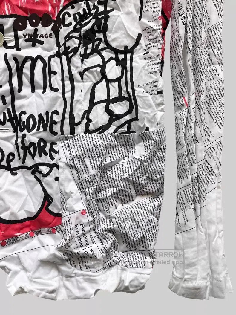 Junya Watanabe Junya Watanabe Newspaper Graffiti Pleated Jacket Size US M / EU 48-50 / 2 - 7 Thumbnail