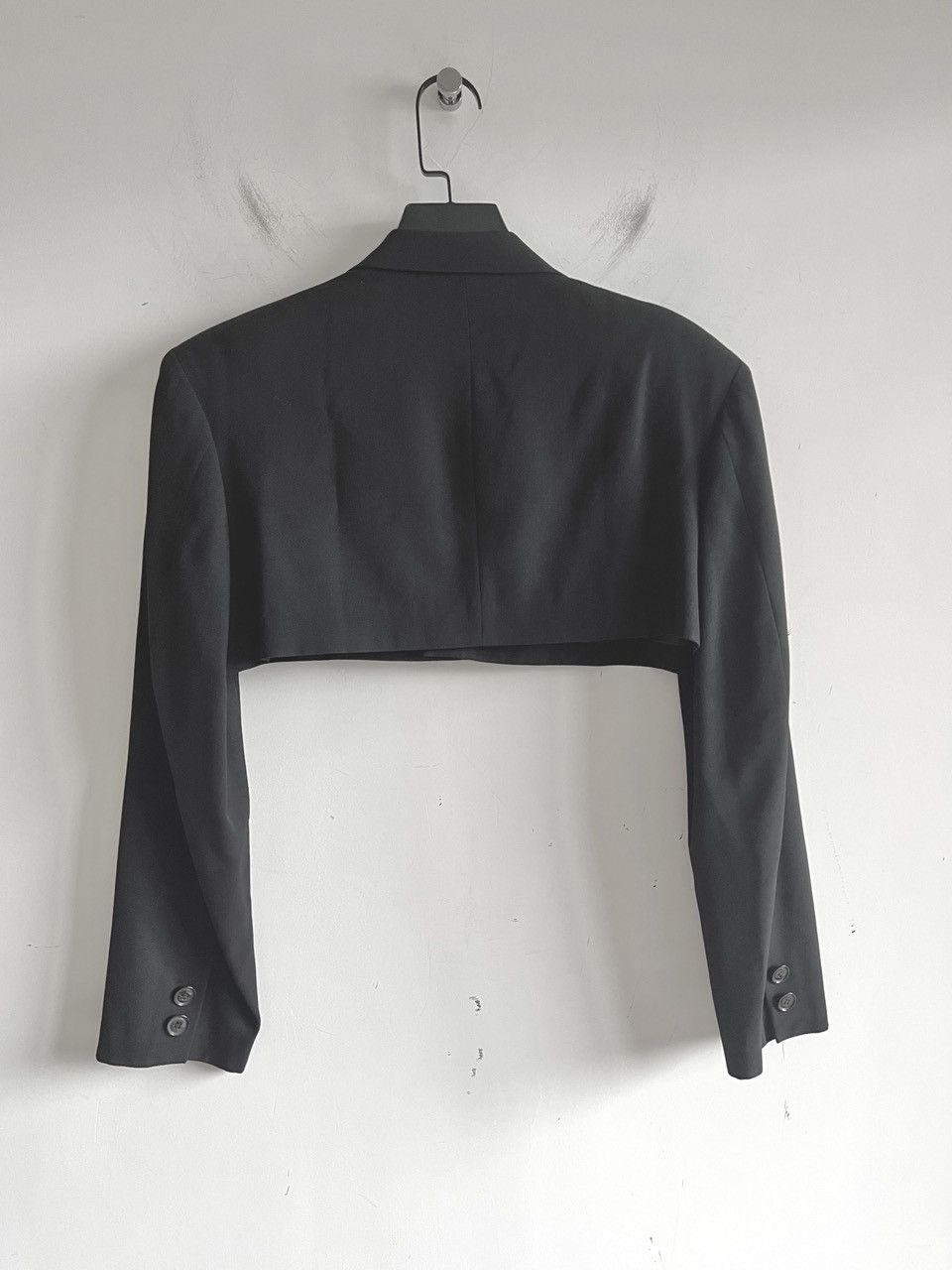 Yohji Yamamoto Yohji Yamamoto Femme Wool Gabardine Cropped Tailored Jacket Size S / US 4 / IT 40 - 2 Thumbnail