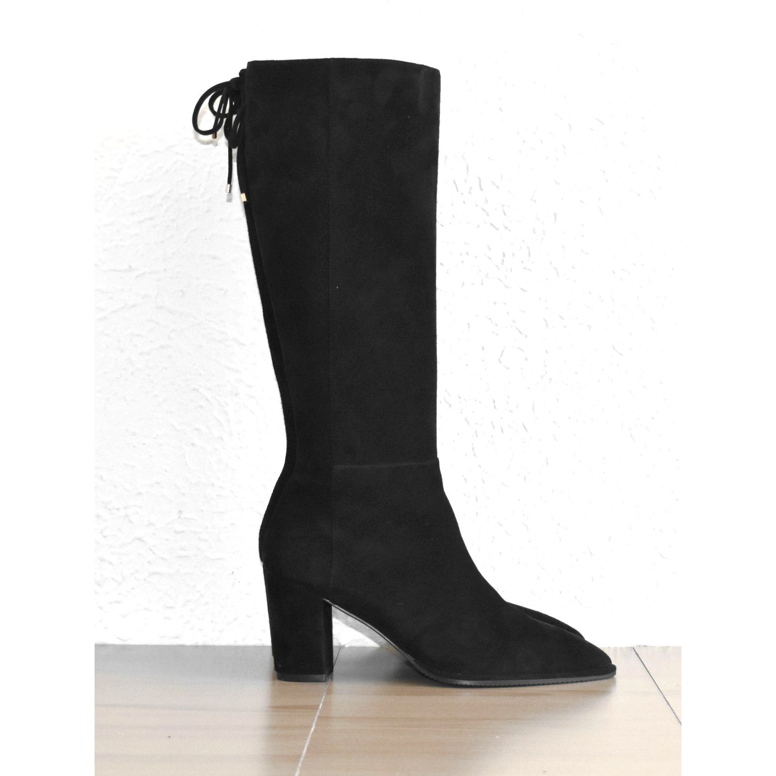 Stuart Weitzman STUART WEITZMAN Black Suede Side Zipper Boots Size 7 B Size US 7 / IT 37 - 2 Thumbnail