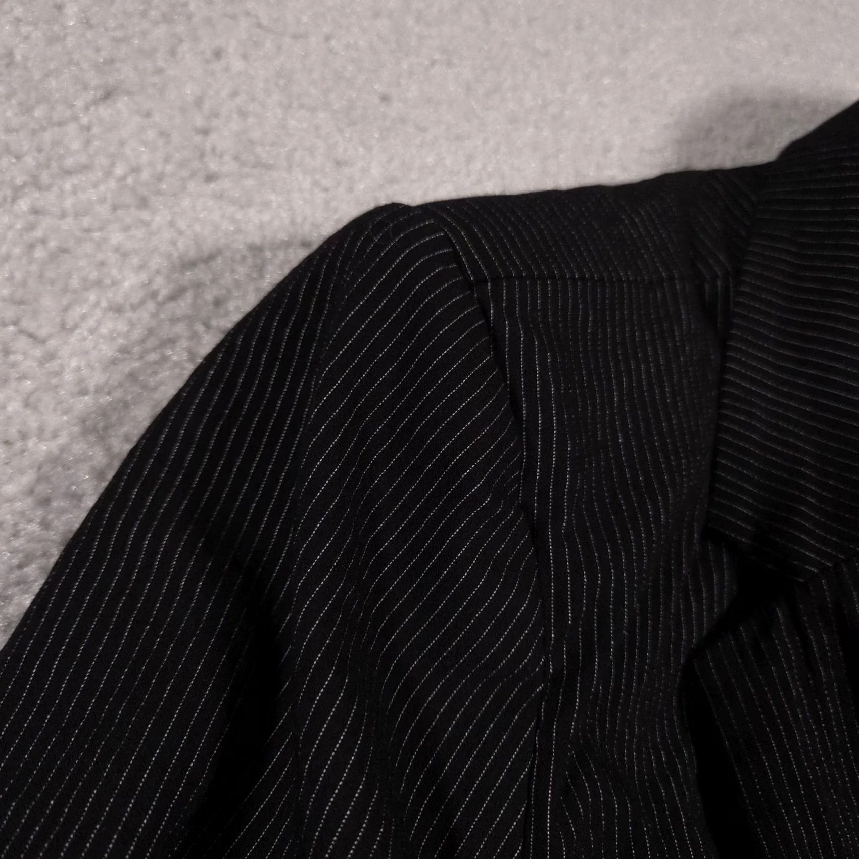 Apt. 9 The Torie Jacket Blazer Womens 16 Black Pinstripe One Button Notch Lapel Career Size XXL / US 16-18 / IT 52-54 - 7 Thumbnail