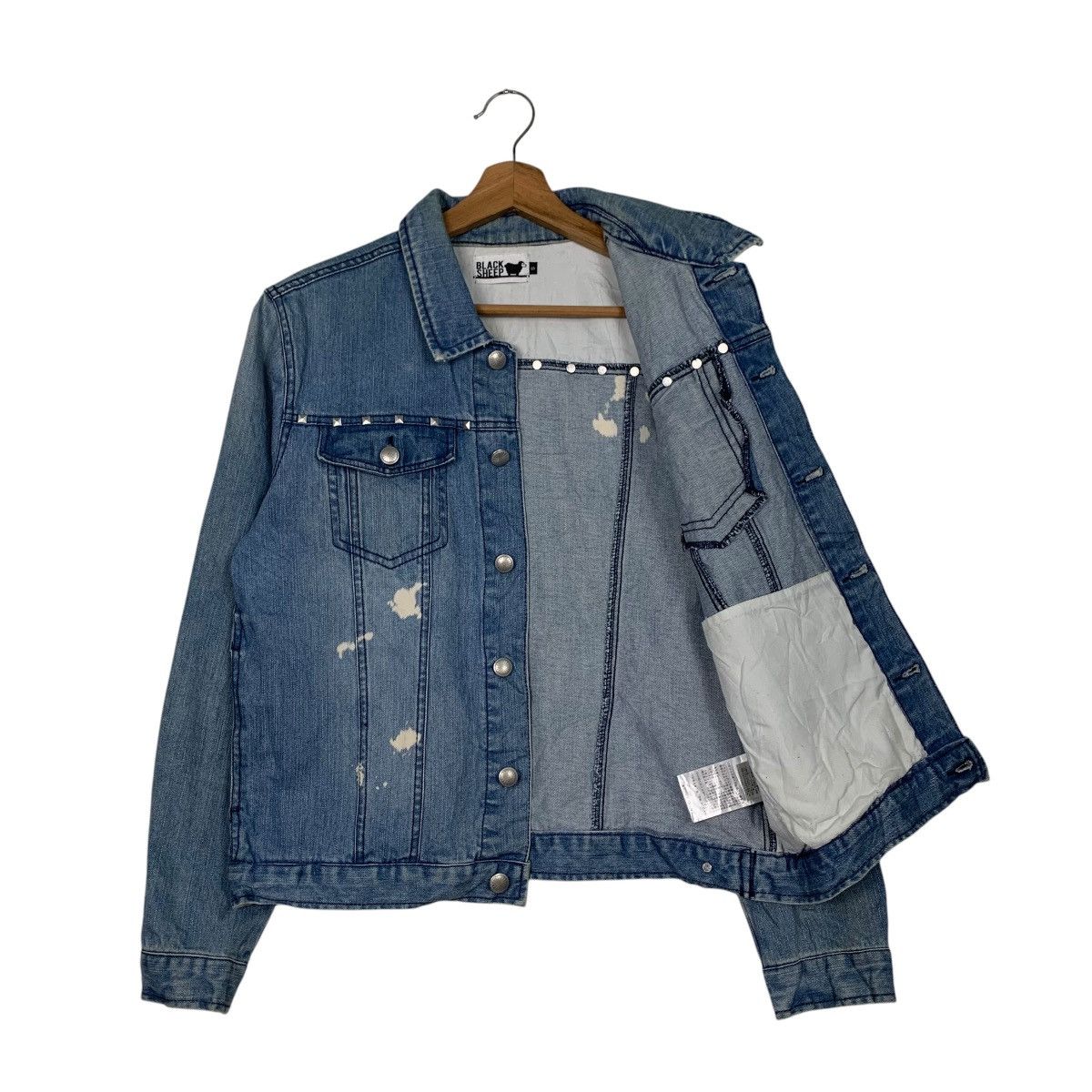 Black Sheep BLACK SHEEP Washed Blue Studded Denim Jacket #2734-C123 Size US S / EU 44-46 / 1 - 9 Thumbnail