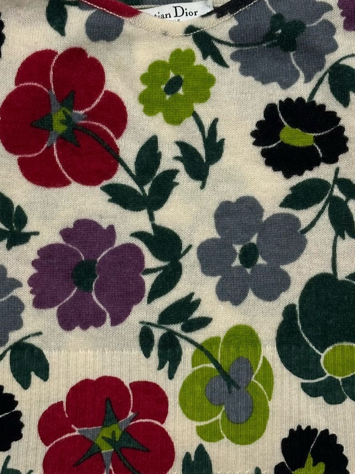Dior CHRISTIAN DIOR Fall Winter 2001 Floral Print Knit Camisole Size XS / US 0-2 / IT 36-38 - 3 Thumbnail