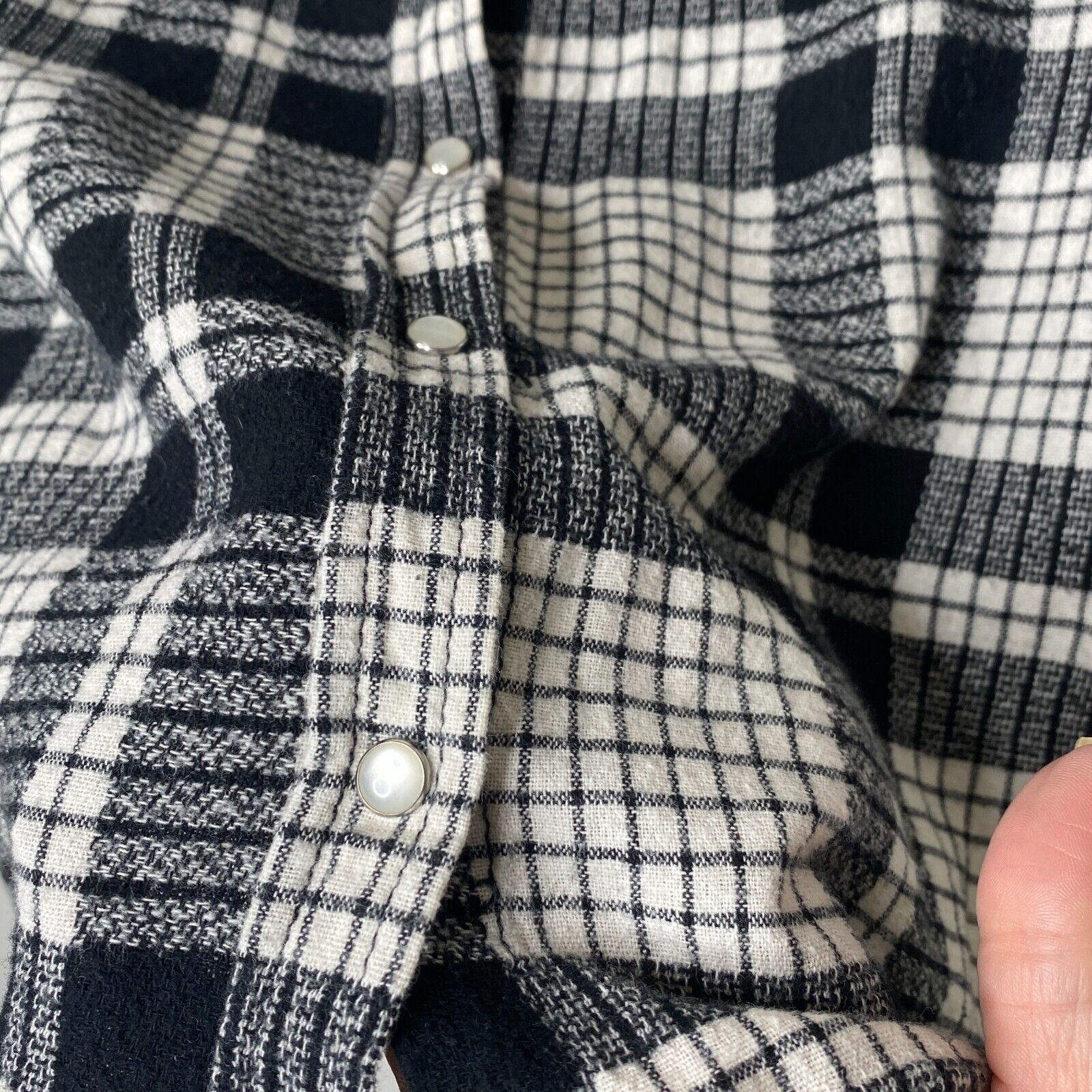 Other Lovestitch Long Sleeve Black White Plaid Flannel Shirt S Size XS / US 0-2 / IT 36-38 - 4 Thumbnail