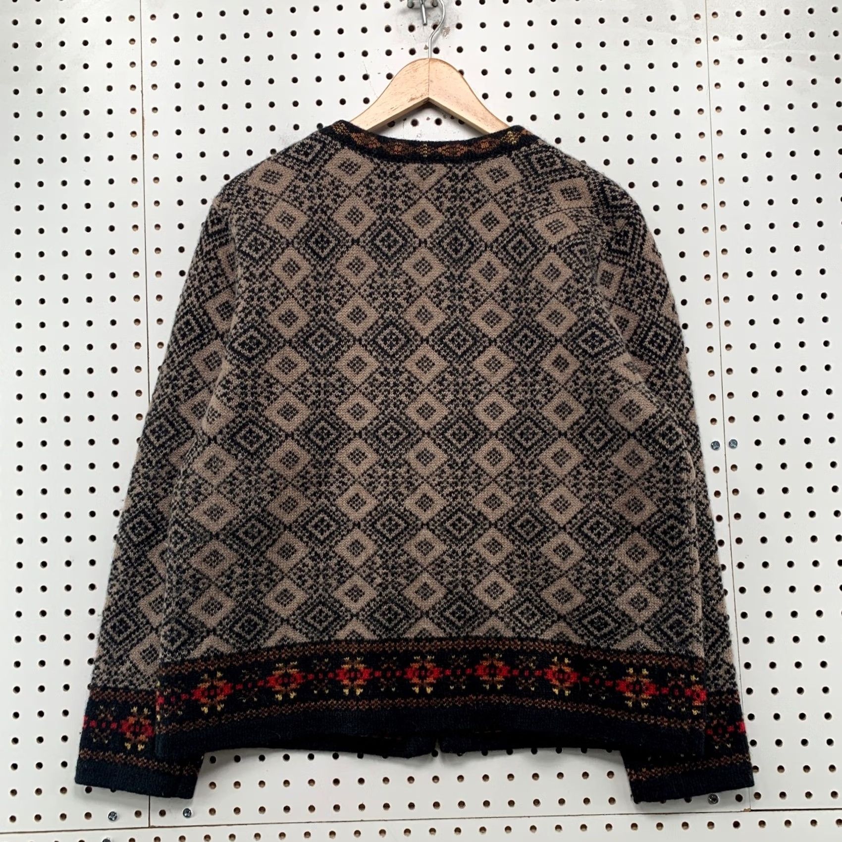 Vintage VINTAGE Susan Bristol Cardigan Sweater Womens Large Brown 90s Wool Metal Toggle Cardigan Womens Large Brown 90s Wool Metal Toggle Size L / US 10 / IT 46 - 2 Thumbnail