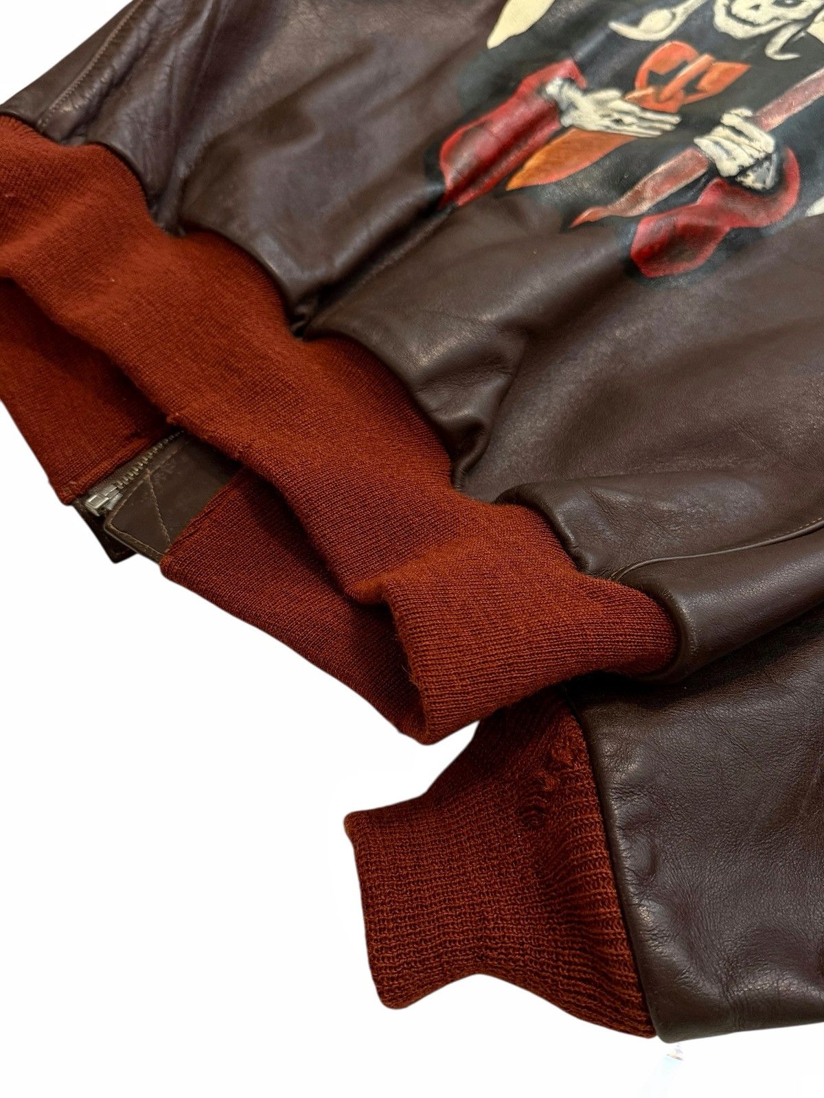 Other LOST WORLDS Painted Dubow A-2 Horse Leather Flight Jacket Size US L / EU 52-54 / 3 - 6 Thumbnail
