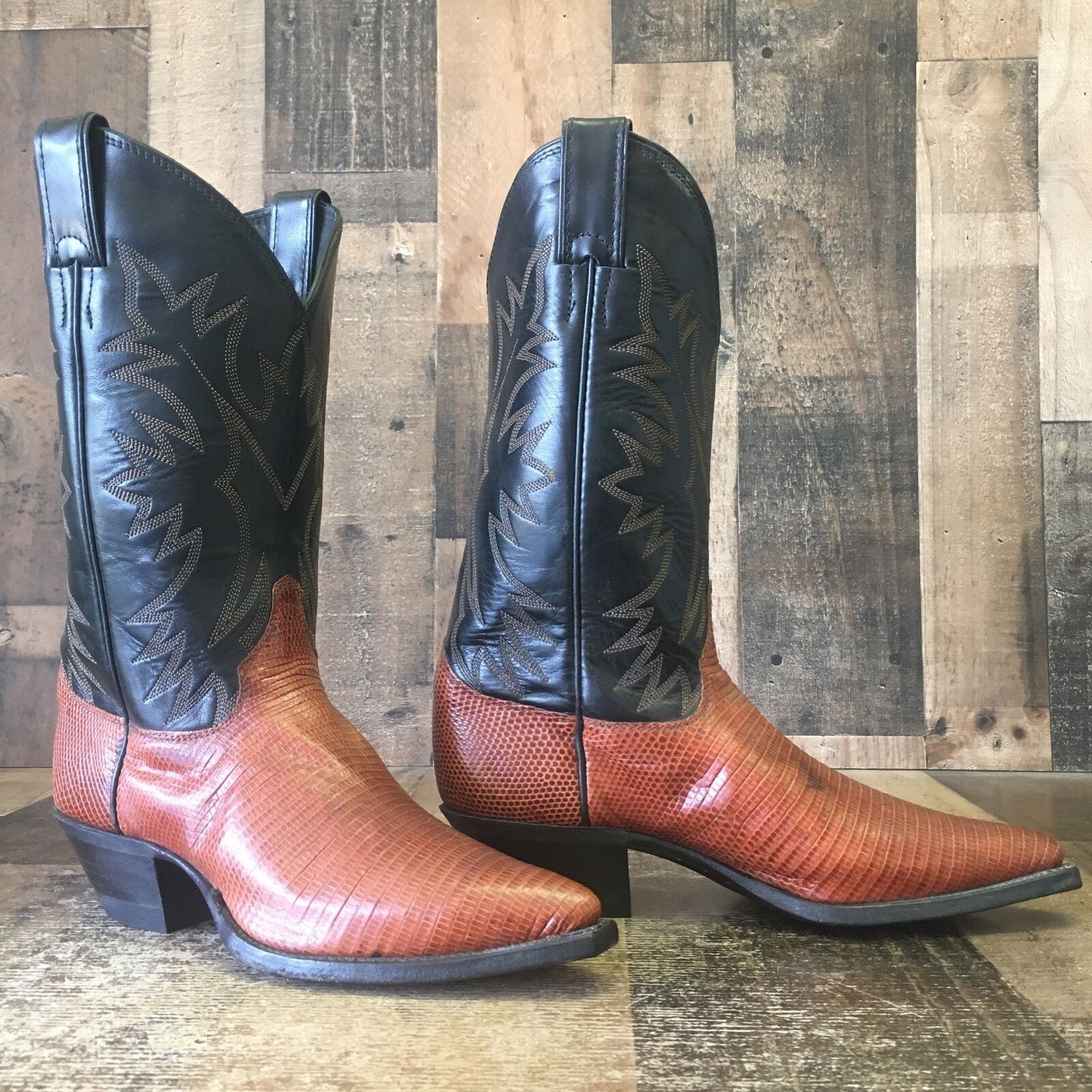 Justin Justin Teju Lizard Pointed Toe Cowboy Boots Womens 7.5 C Size US 7.5 / IT 37.5 - 12 Thumbnail