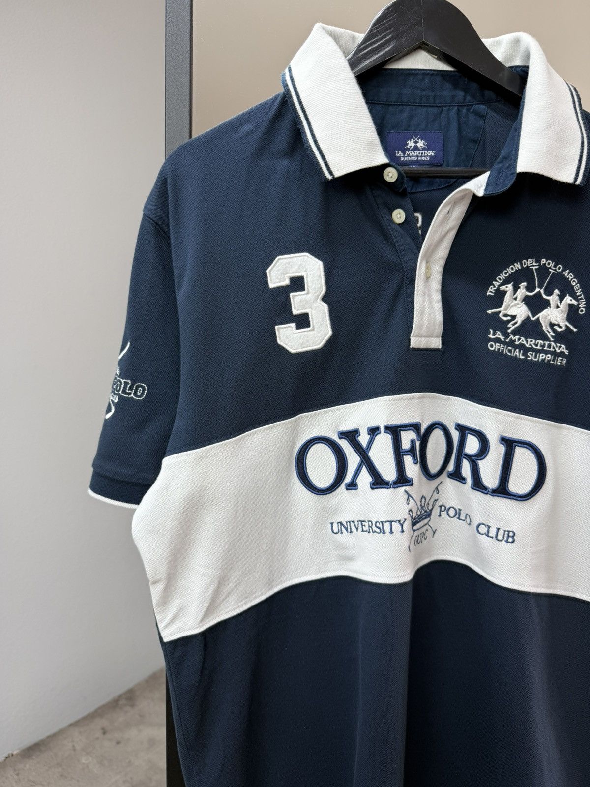 Polo Ralph Lauren La Martina Varsity Polo Shirt Oxford Luxury Big Logo Back Size US XL / EU 56 / 4 - 2 Thumbnail