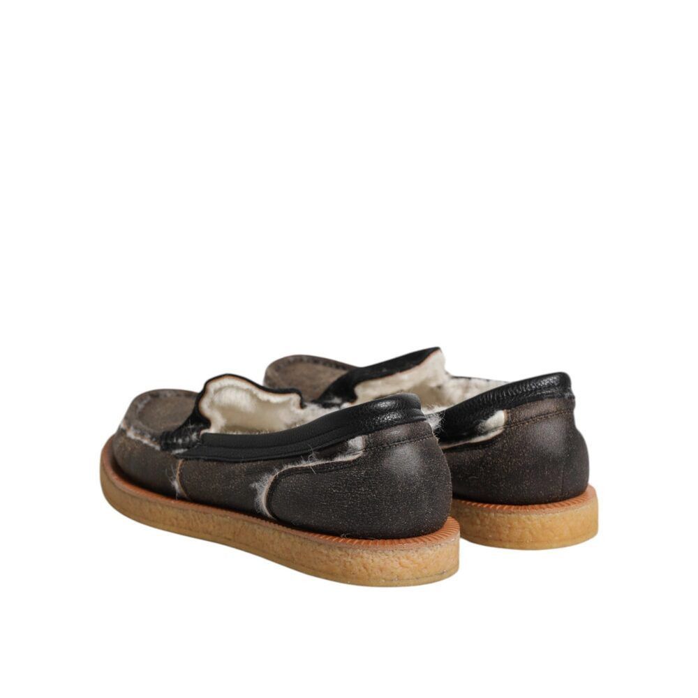 Dolce & Gabbana Dolce & Gabbana Brown White Calfskin Leather Loafers Shoes Size US 9 / EU 42 - 5 Thumbnail