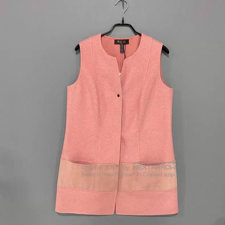 Loro Piana Loro Piana Light Pink Cashmere and Leather Sleeveless Jack Size S / US 4 / IT 40 - 1 Thumbnail