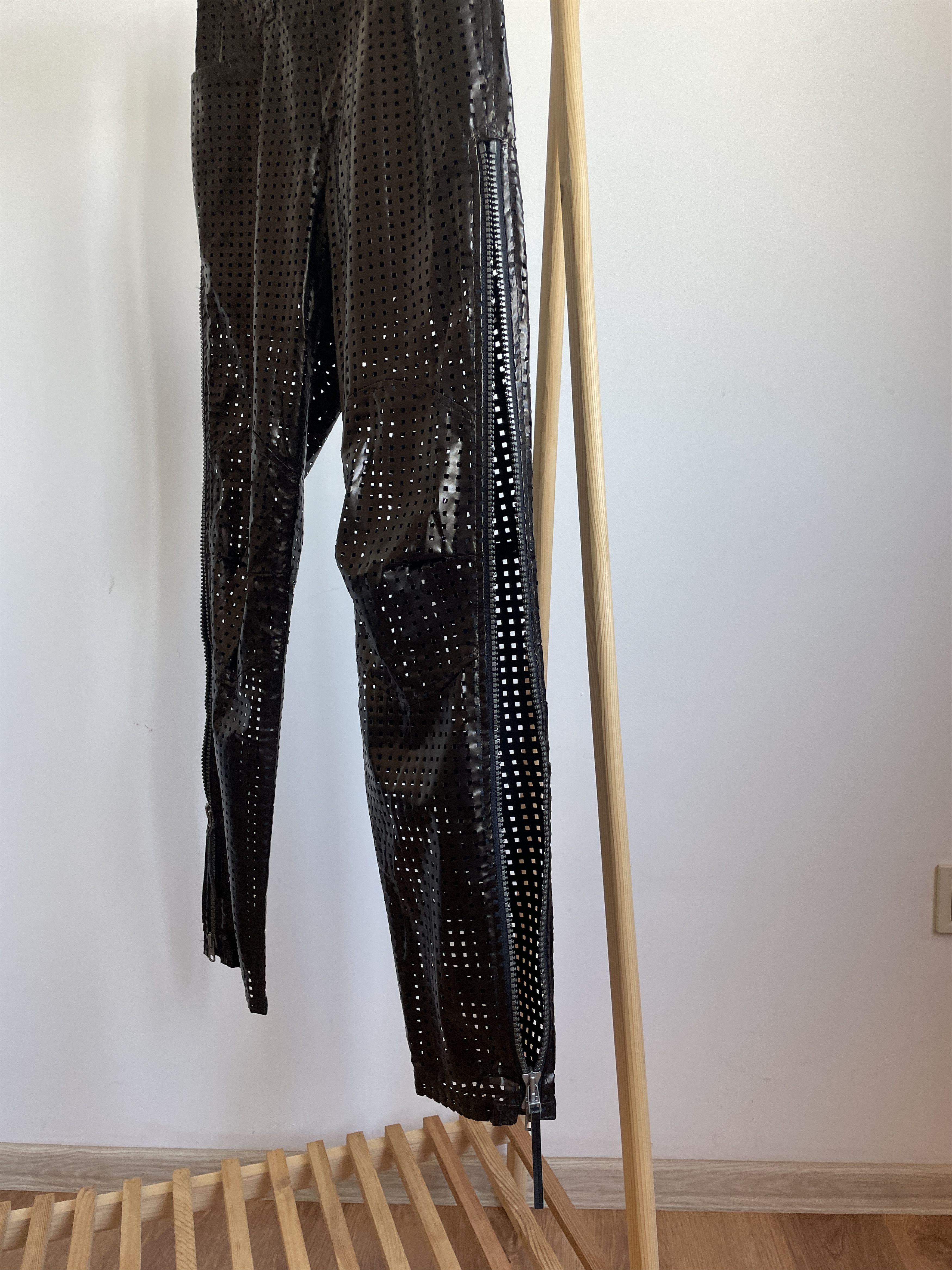 Issey Miyake Issey Miyake S/S 1996 Womens Vinyl Perforated Zip Pants Size 30" / US 8 / IT 44 - 11 Thumbnail
