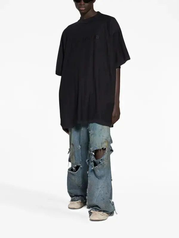 Balenciaga o1in1g0824 Mirror T-Shirt Oversized in Black Size US S / EU 44-46 / 1 - 2 Thumbnail