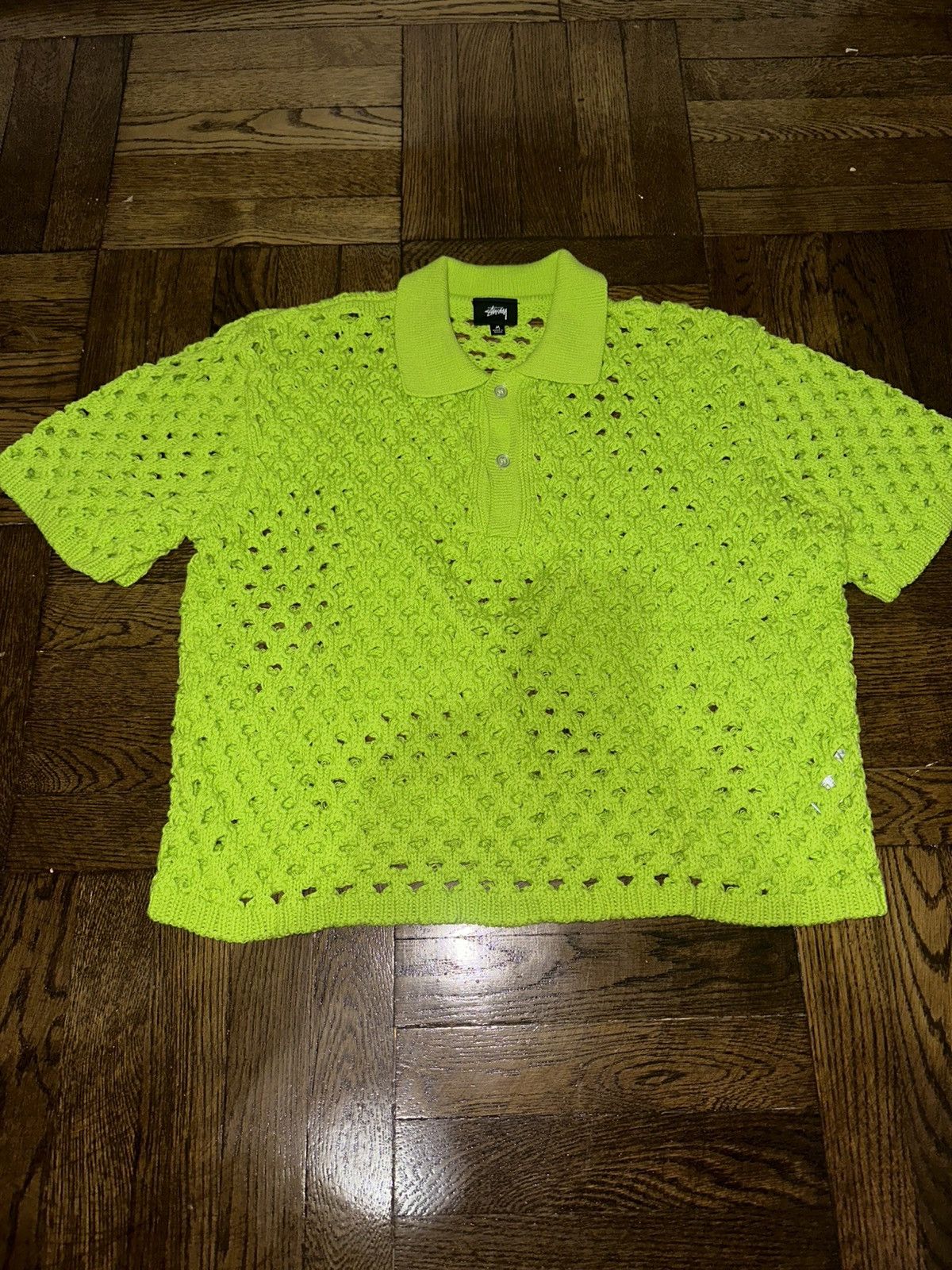 Stussy Stussy Big Mesh Volt Polo Sweater T-Shirt | Grailed