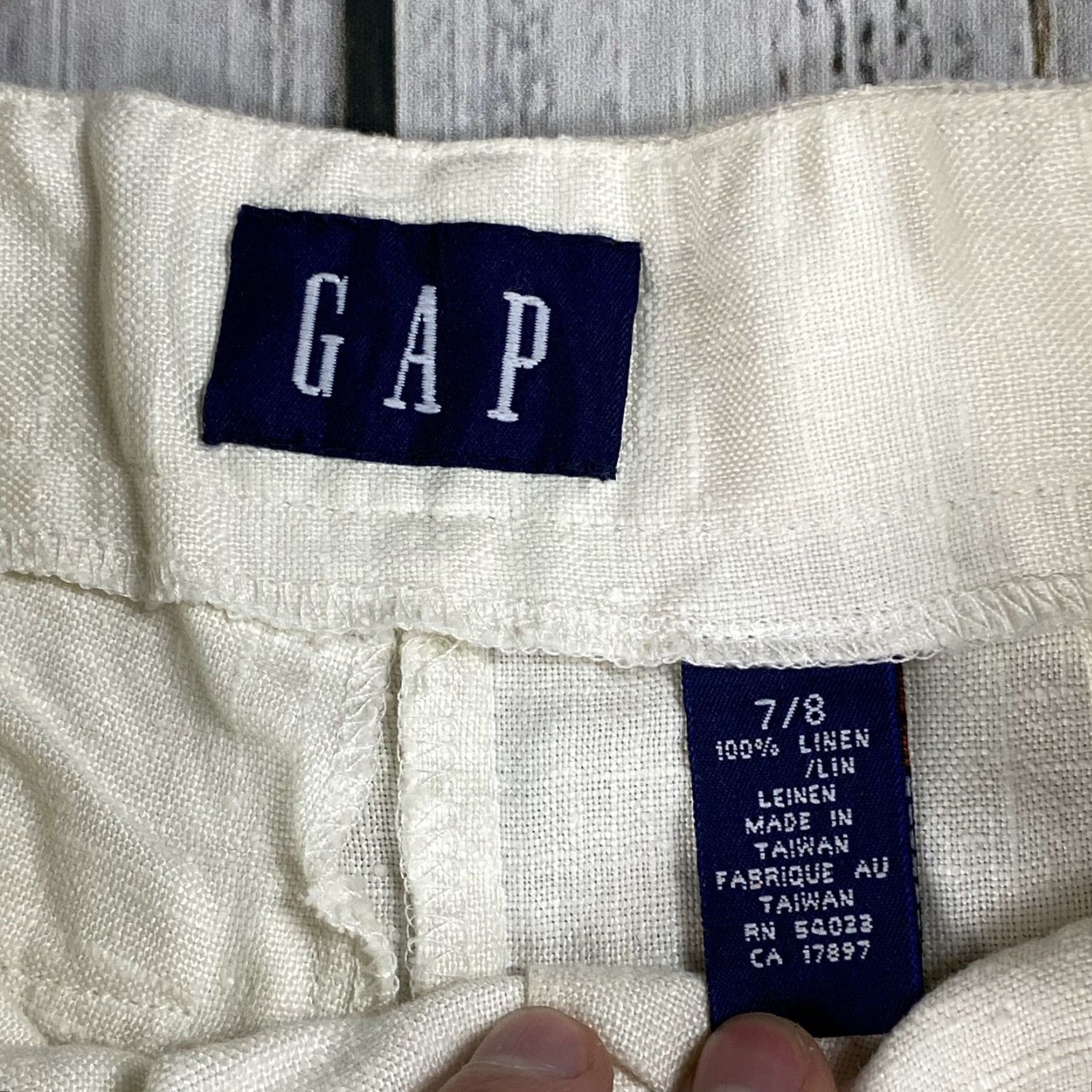Gap VINTAGE Gap 80s 90s High Rise Pleated Linen Pants 7/8 Ivory Women's Rare Size 28" / US 6 / IT 42 - 6 Thumbnail