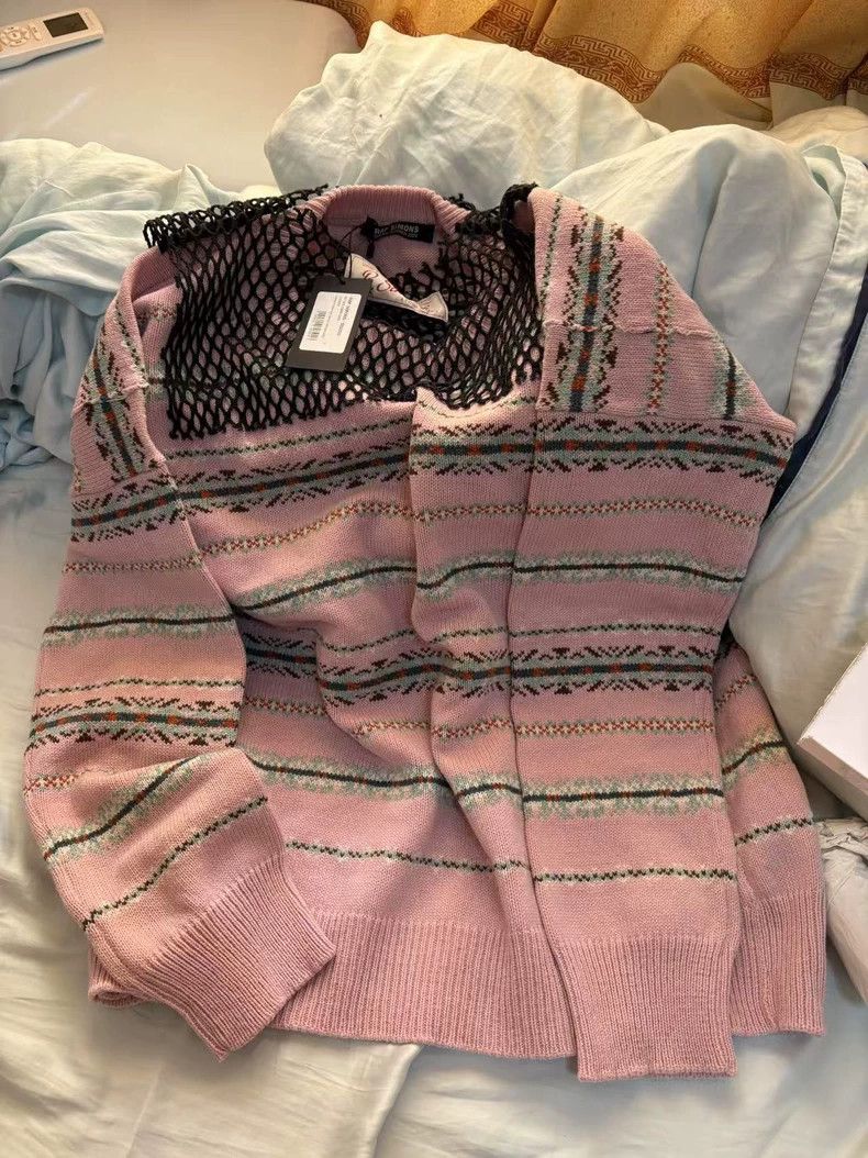 Raf Simons Raf simons 22ss mesh stitching Fair Island patterned wooll Size US S / EU 44-46 / 1 - 2 Thumbnail