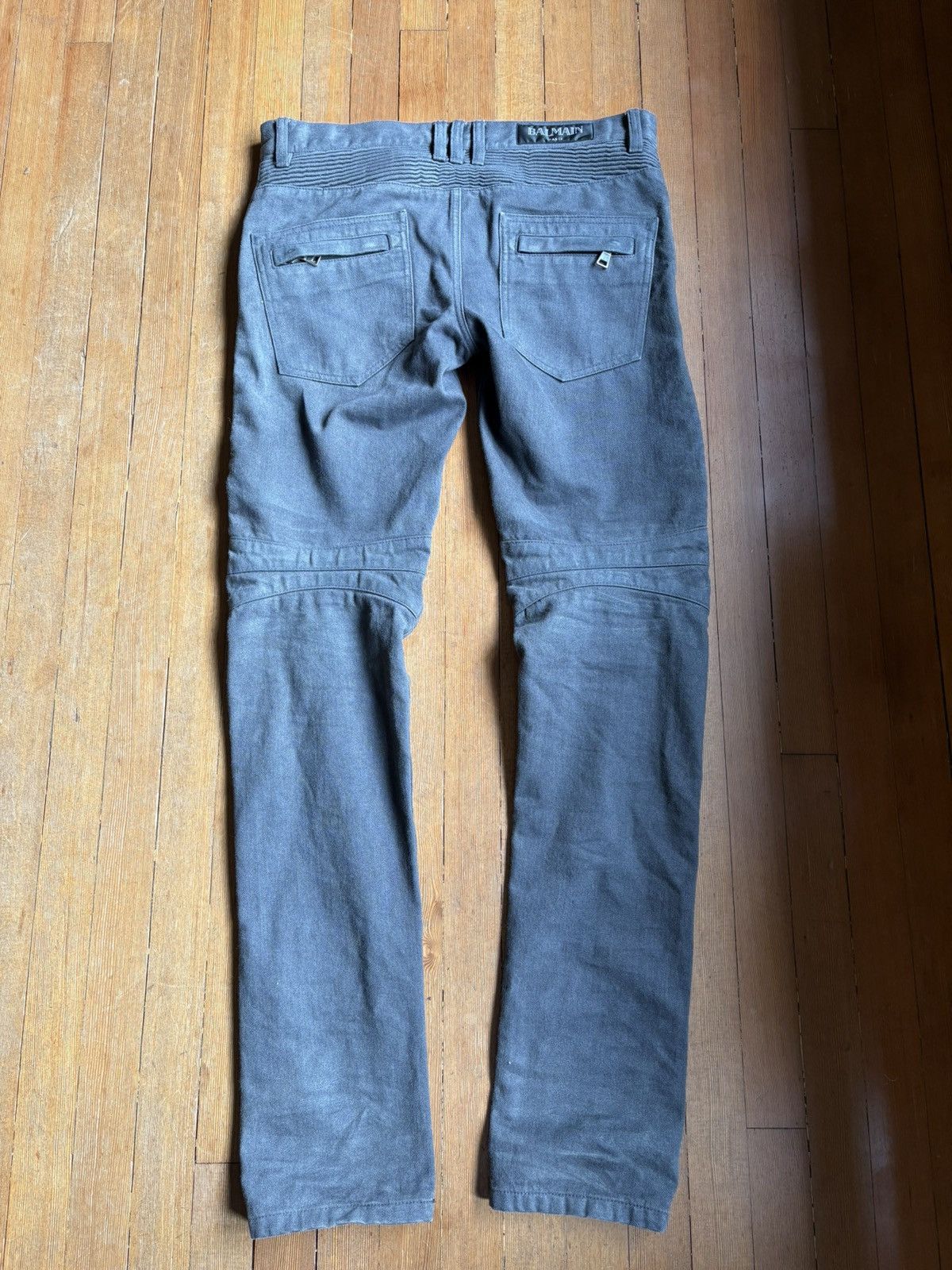 Balmain Christophe Decarnin Waxed Balmain Biker Jeans Size US 31 - 2 Thumbnail