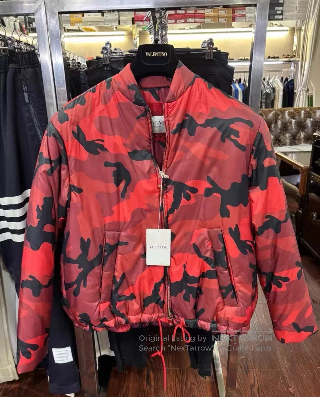 Valentino Valentino Red Black Camo Down Jacket. Size S / US 4 / IT 40 - 1 Thumbnail