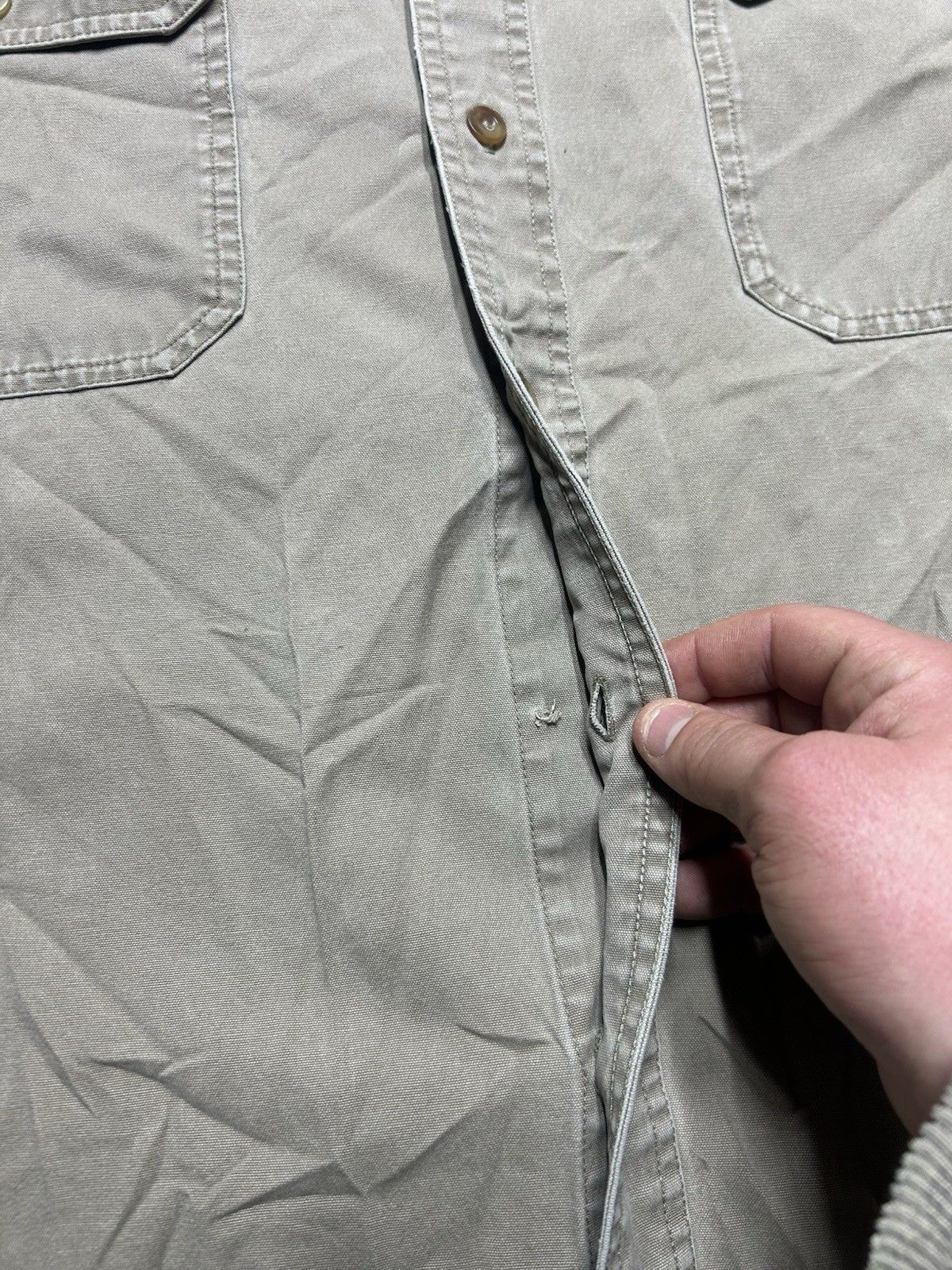 Vintage Vintage cabelas button shirt canvas cotton khaki tan XL tall Size US XL / EU 56 / 4 - 3 Thumbnail
