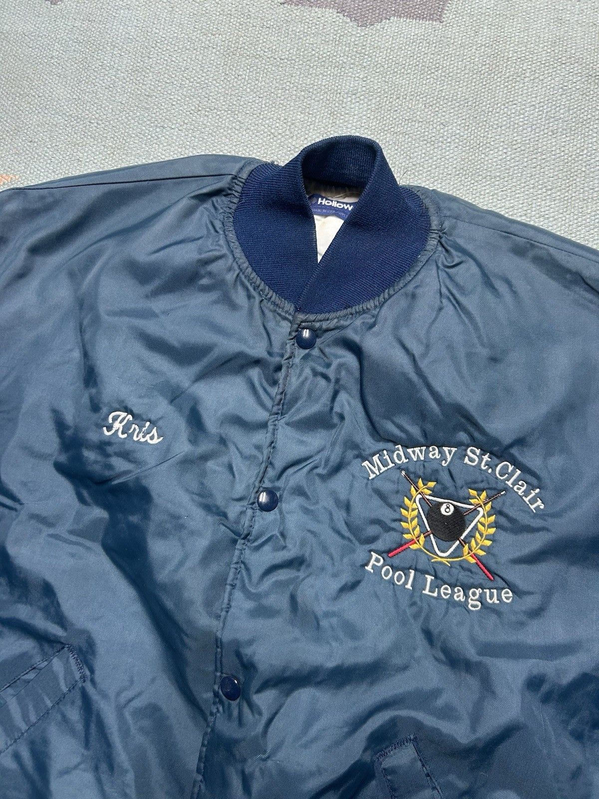 Vintage 80s bomber jacket midway pool league St Clair Michigan XL Size US XL / EU 56 / 4 - 3 Thumbnail