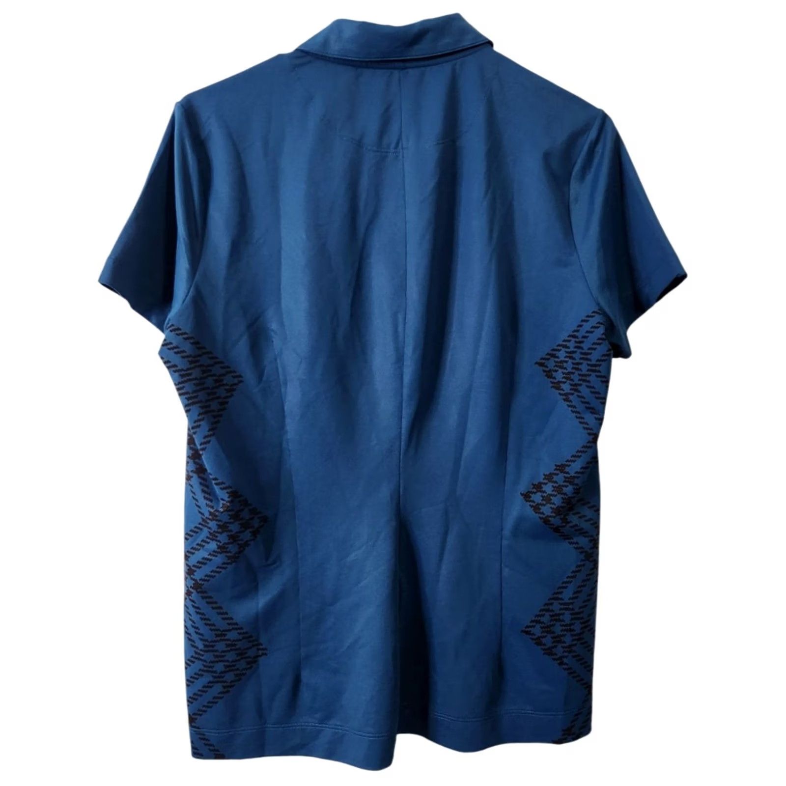 Nike Nike Womens Golf Polo Shirt 1/4 Zip Short Sleeve Blue Black M Sh Size M / US 6-8 / IT 42-44 - 2 Thumbnail
