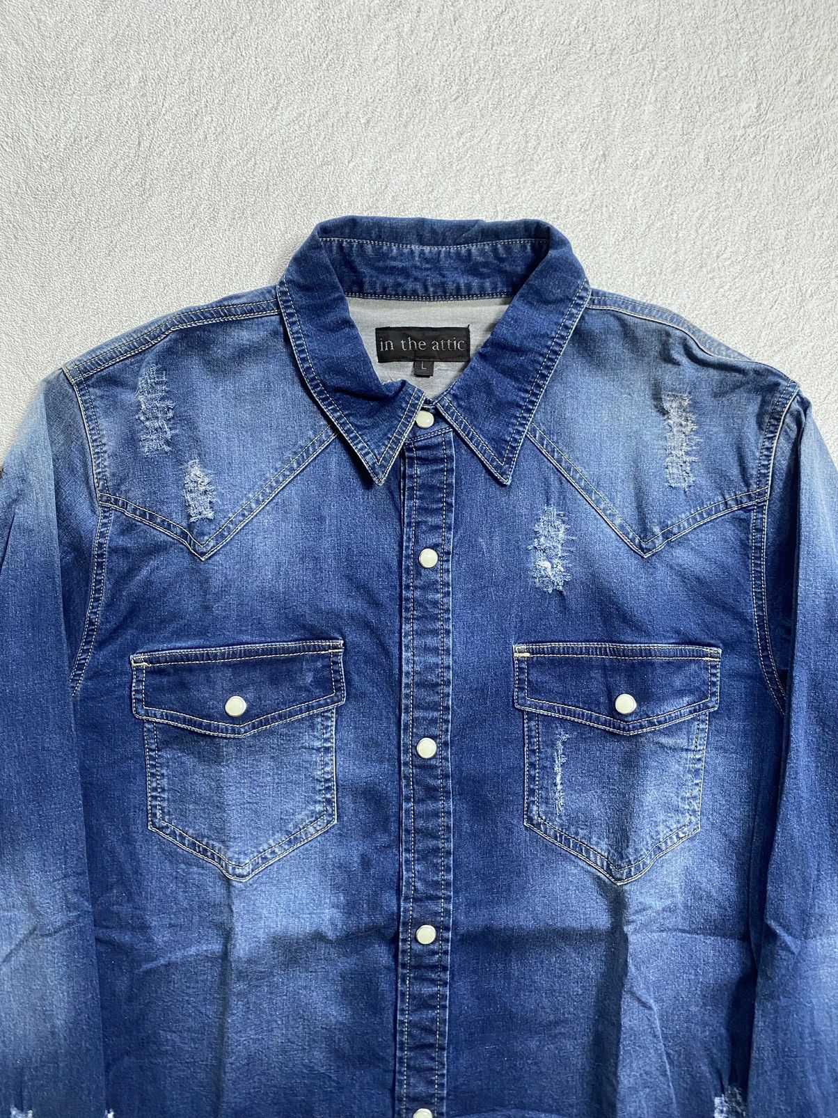 In The Attic In the attic distressed denim shirt Size US L / EU 52-54 / 3 - 4 Thumbnail