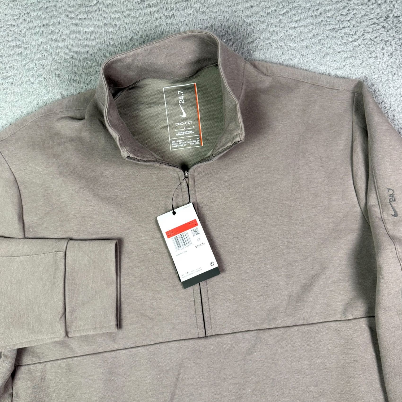 Nike Nike 24.7 Impossibly Soft 1/2 Zip Pullover Mens L Stone Sweatshirt HQ6953-289 Size US L / EU 52-54 / 3 - 2 Thumbnail
