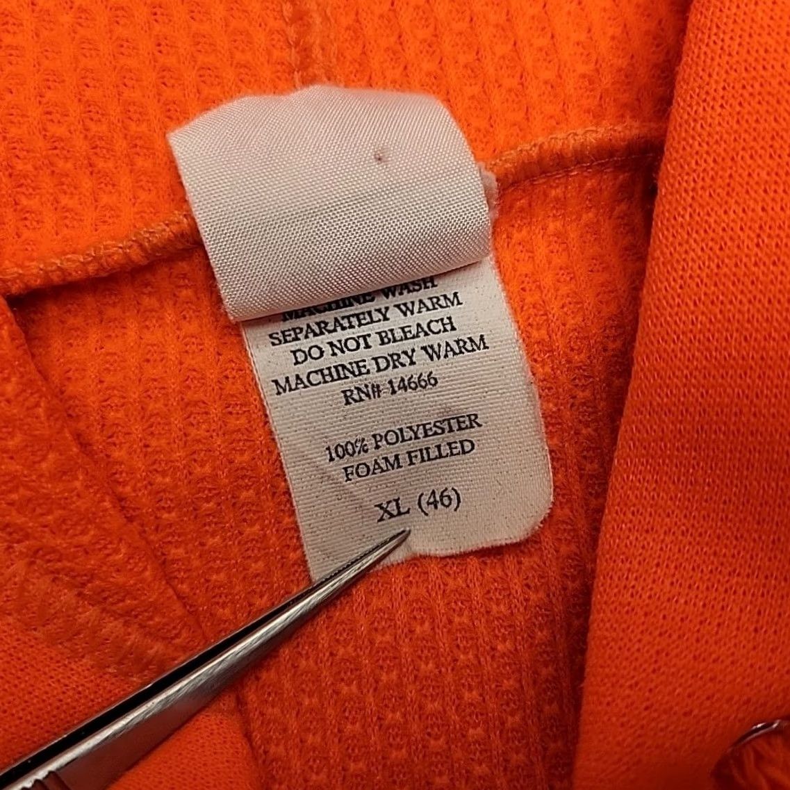 Vintage VINTAGE Sportswear Hoodie Mens XL Orange Foam Filled Thermal Zip Up Made In USA Size US XL / EU 56 / 4 - 6 Thumbnail