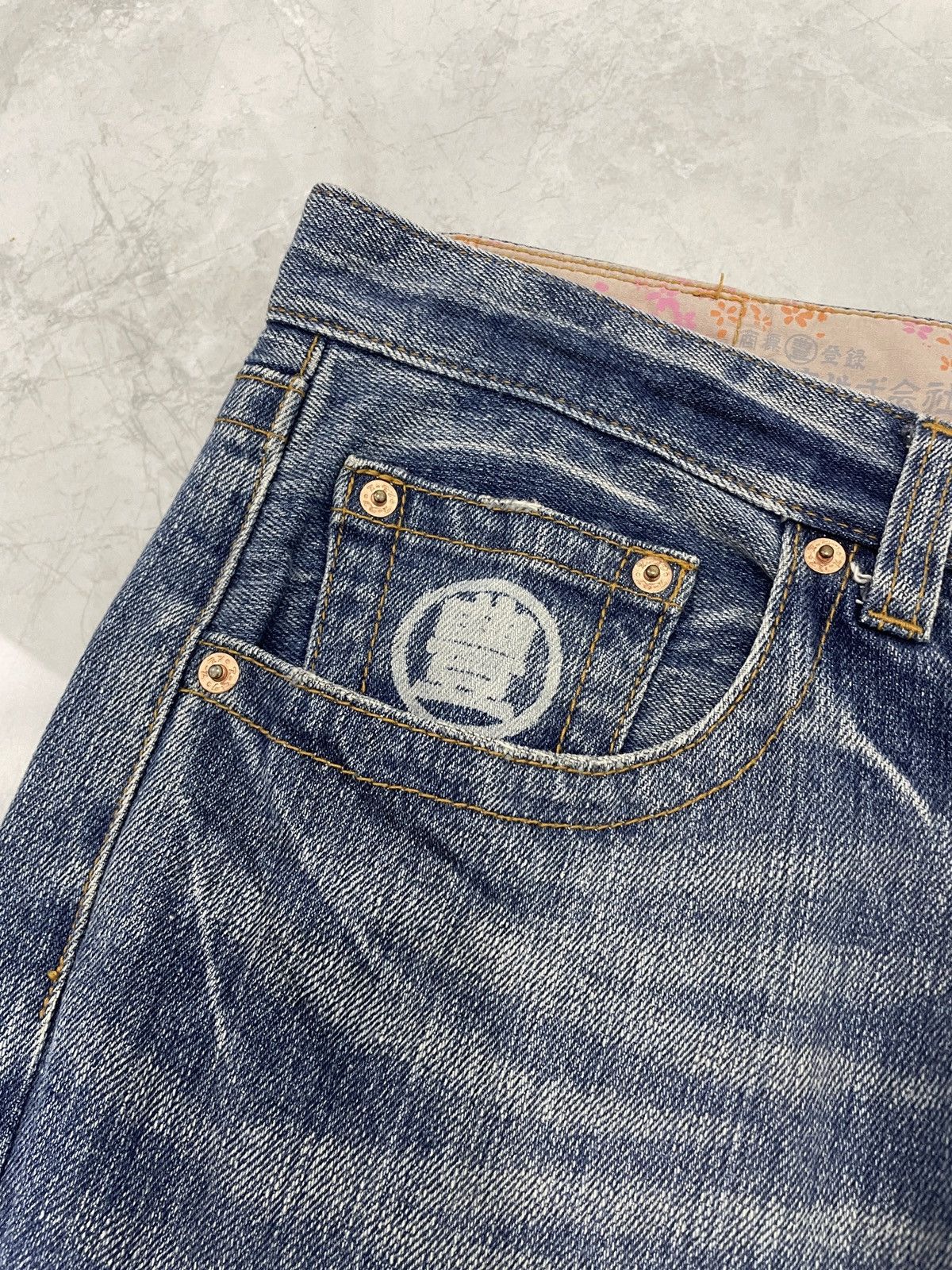 Japanese Brand BUDEN JAPANESE DENIM PANT KOI SUKAJAN STYLE Size US 35 - 5 Thumbnail
